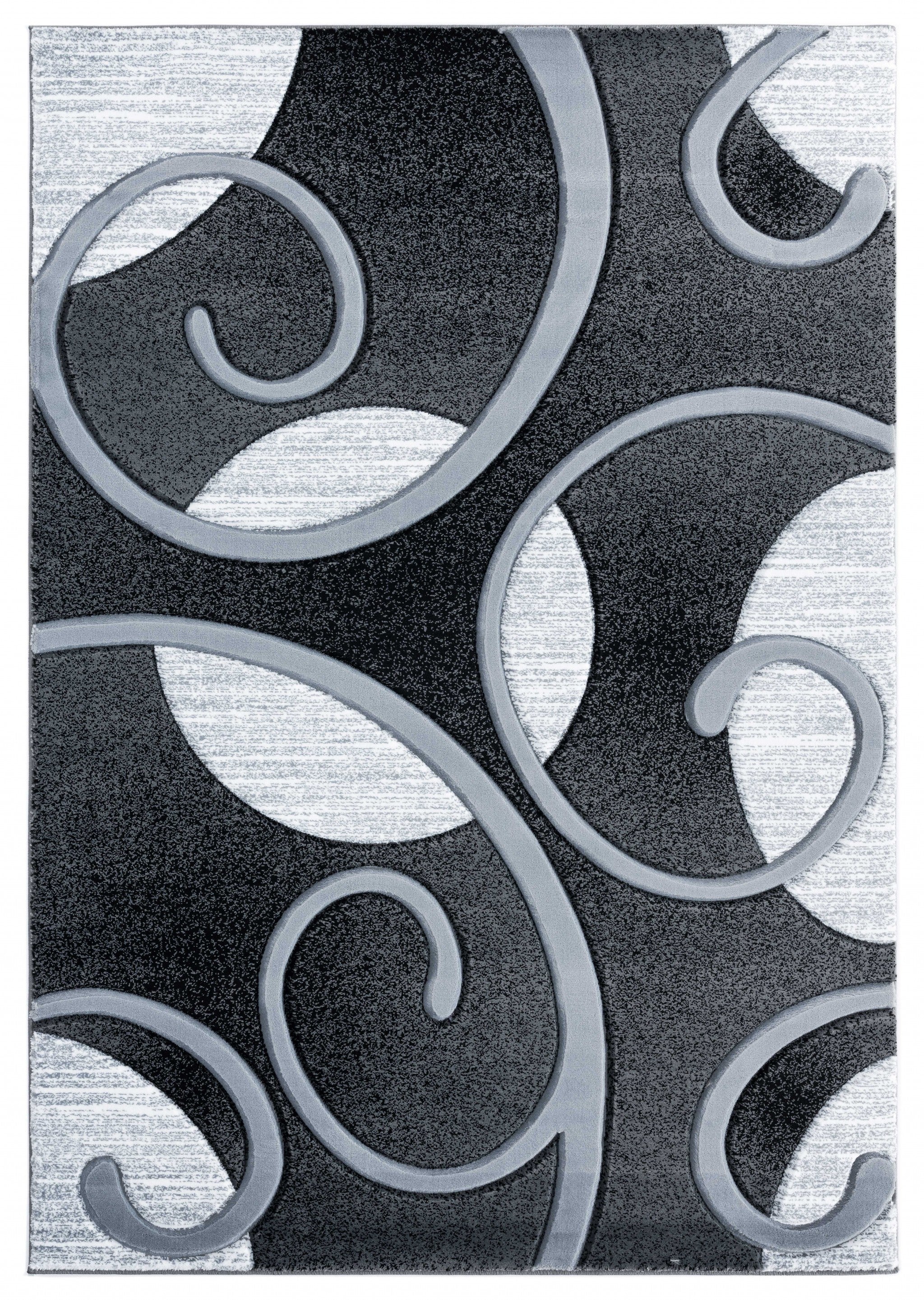 22" x 32" Grey Olefin / Polypropylene Accent Rug