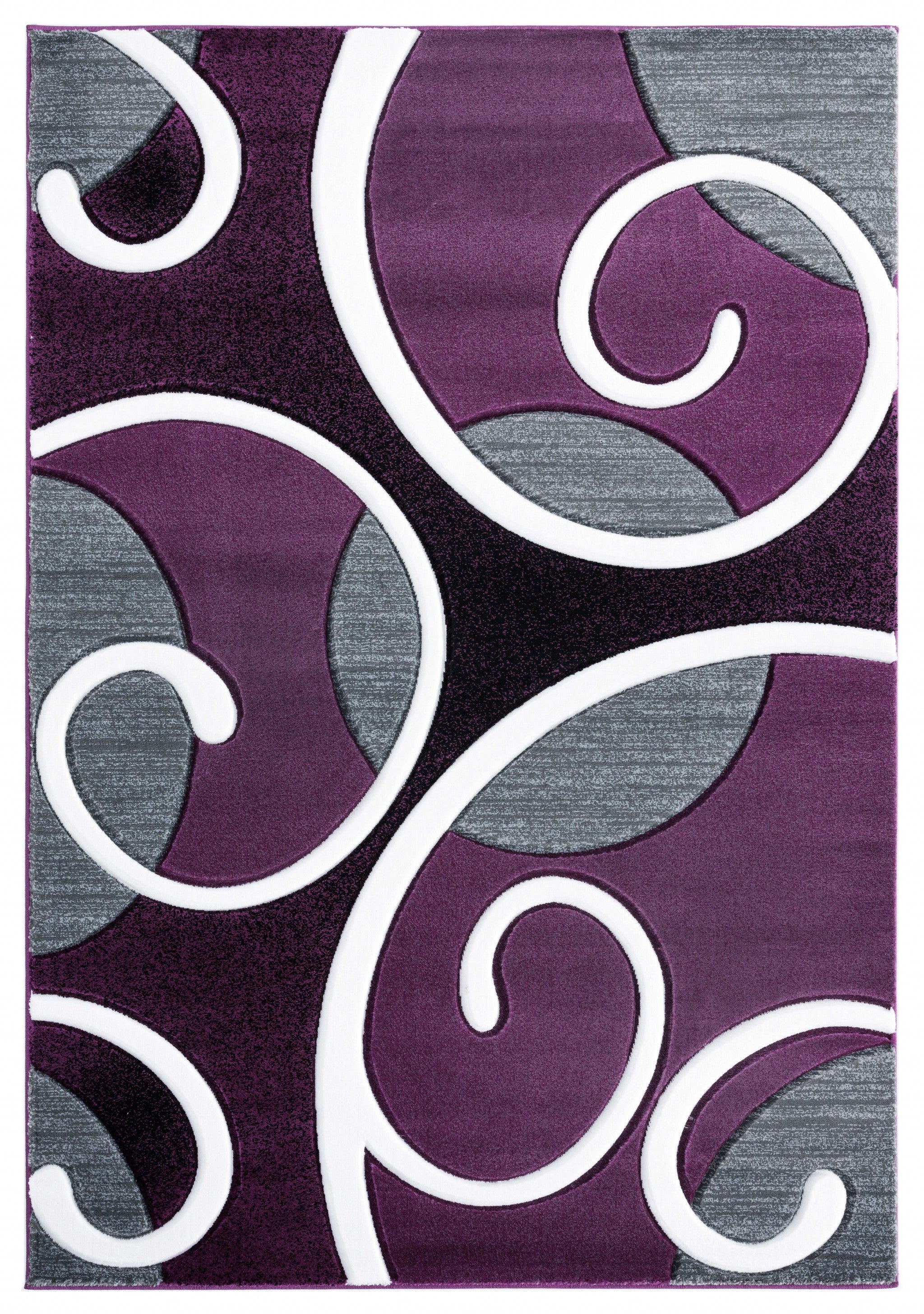 31" x 50" Plum Olefin / Polypropylene Mat Rug