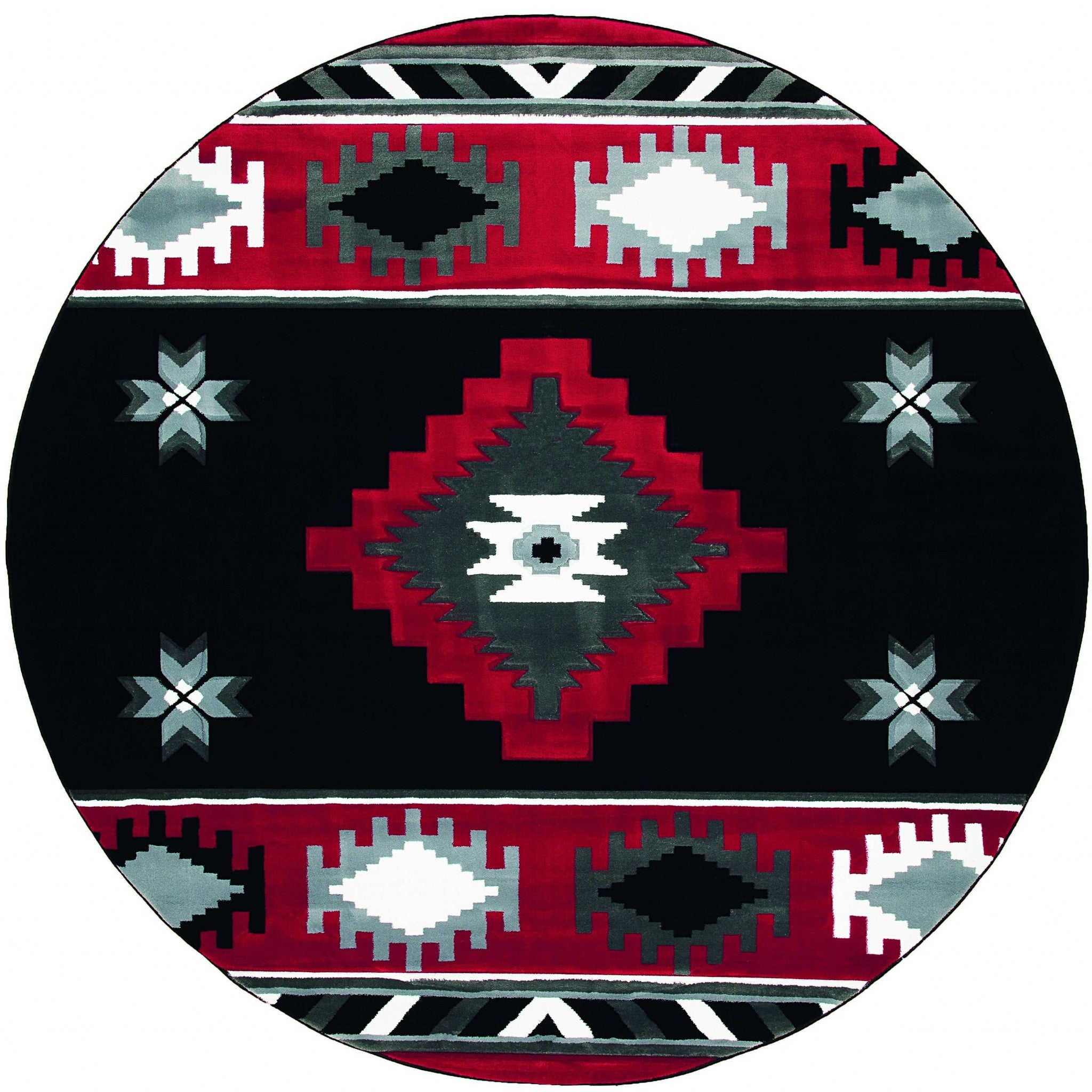 94" x 94" Red Olefin / Polypropylene Round Rug