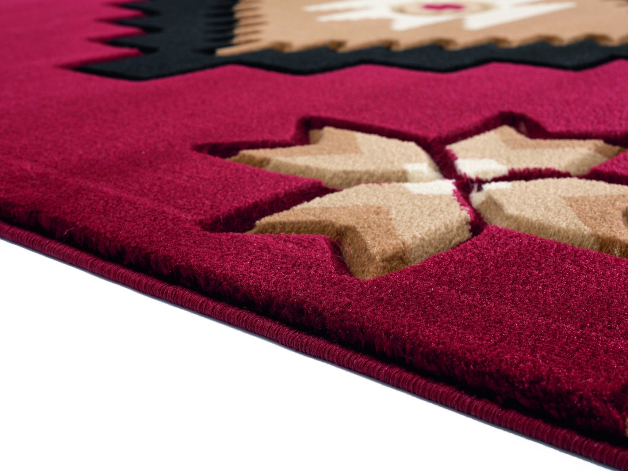 63" x 90" Burgundy Olefin / Polypropylene Area Rug