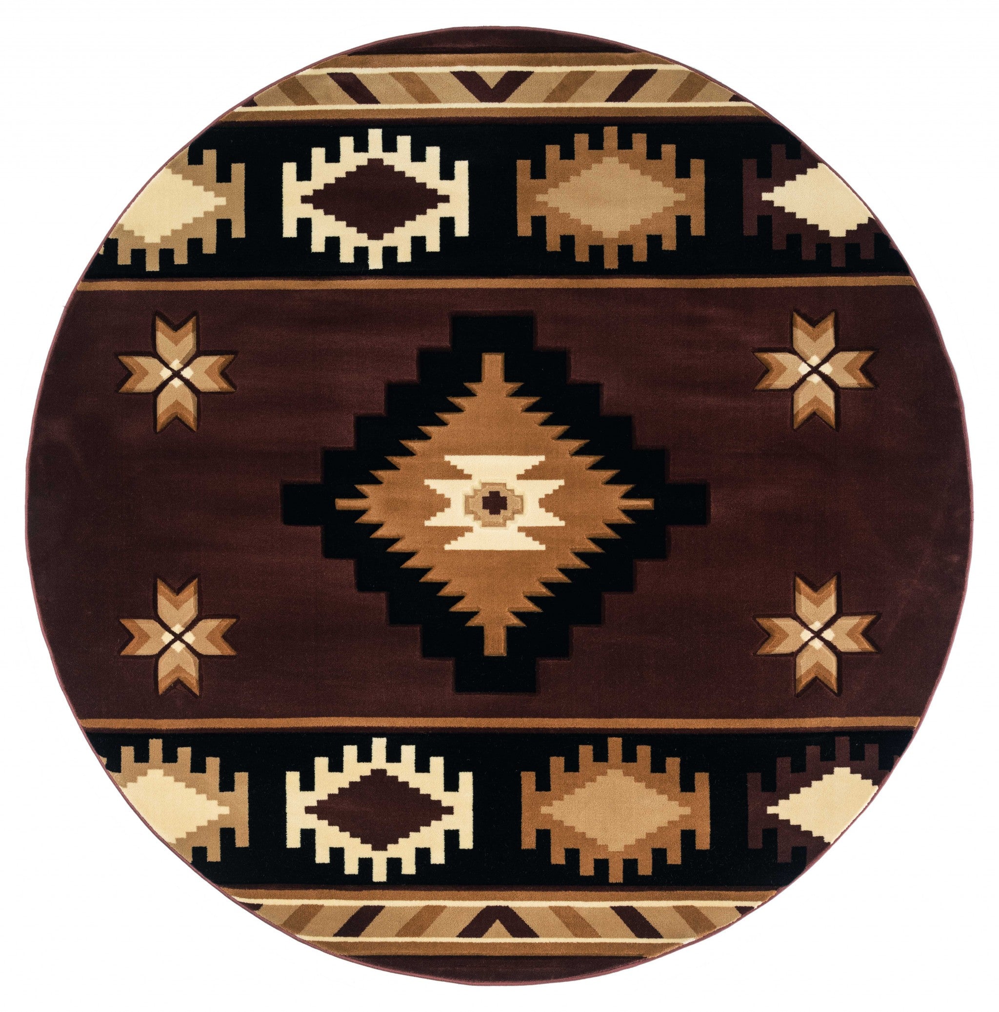 94" x 94" Brown Olefin / Polypropylene Round Rug