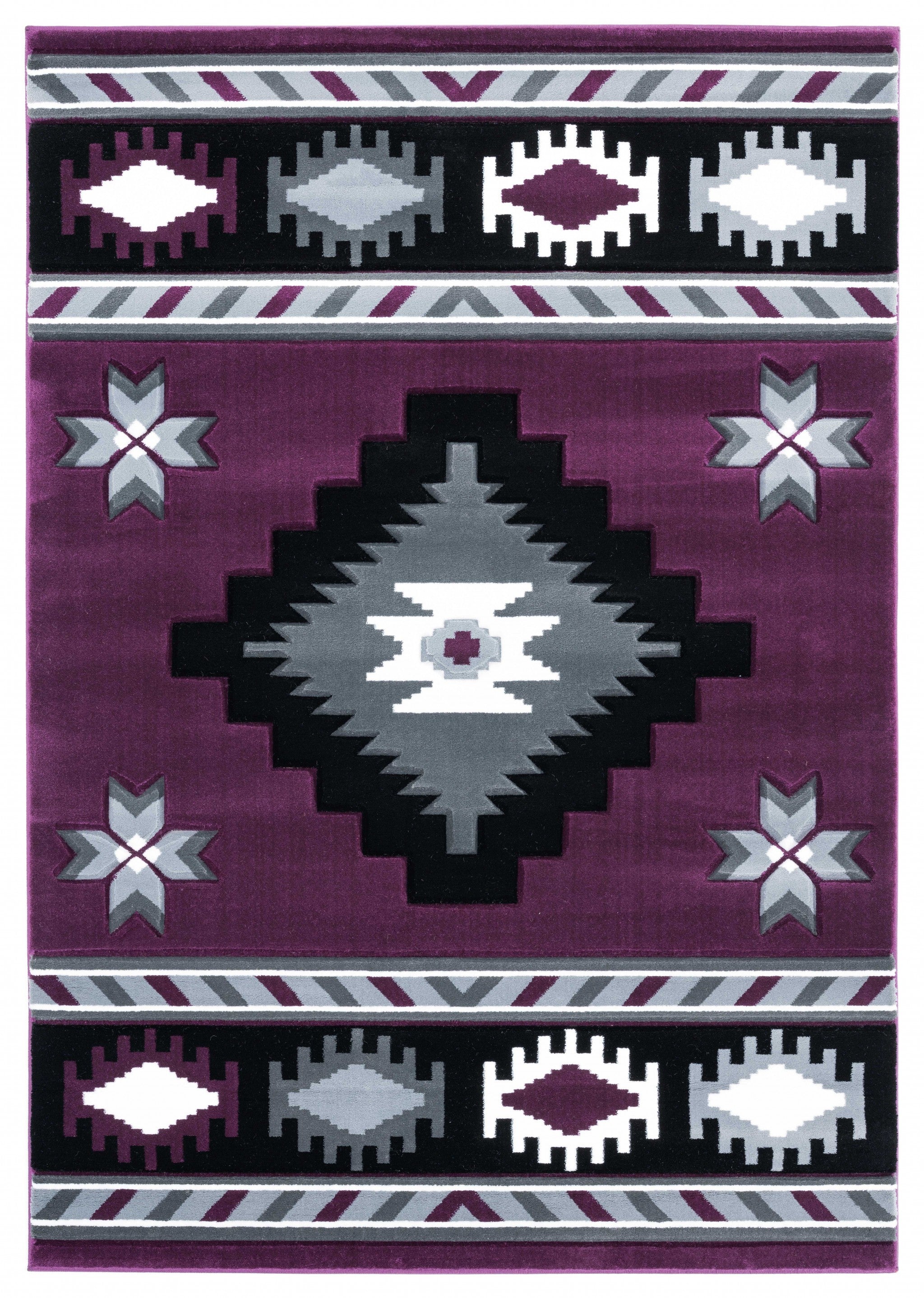 22" x 32" Plum Olefin / Polypropylene Accent Rug