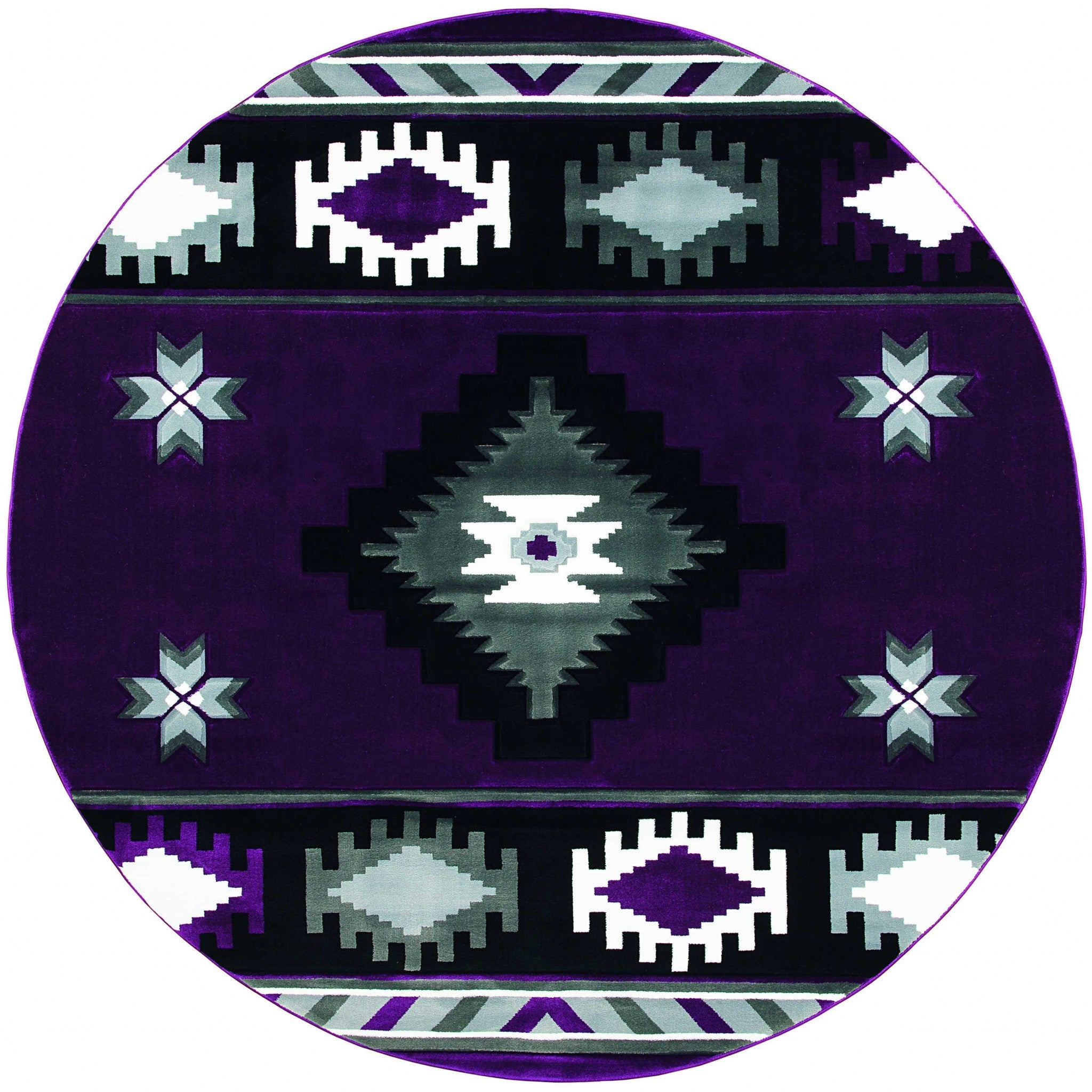 94" x 94" Plum Olefin / Polypropylene Round Rug