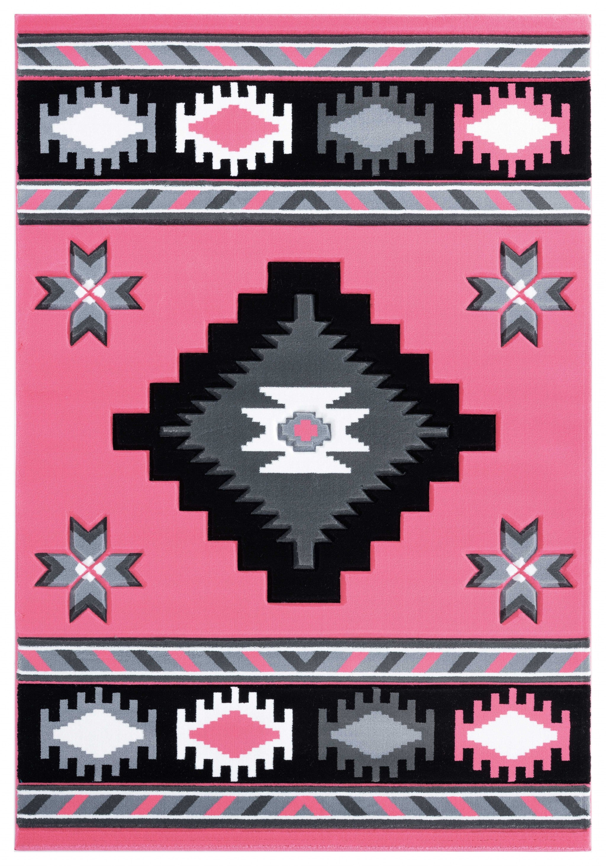 22" x 32" Pink Olefin / Polypropylene Accent Rug