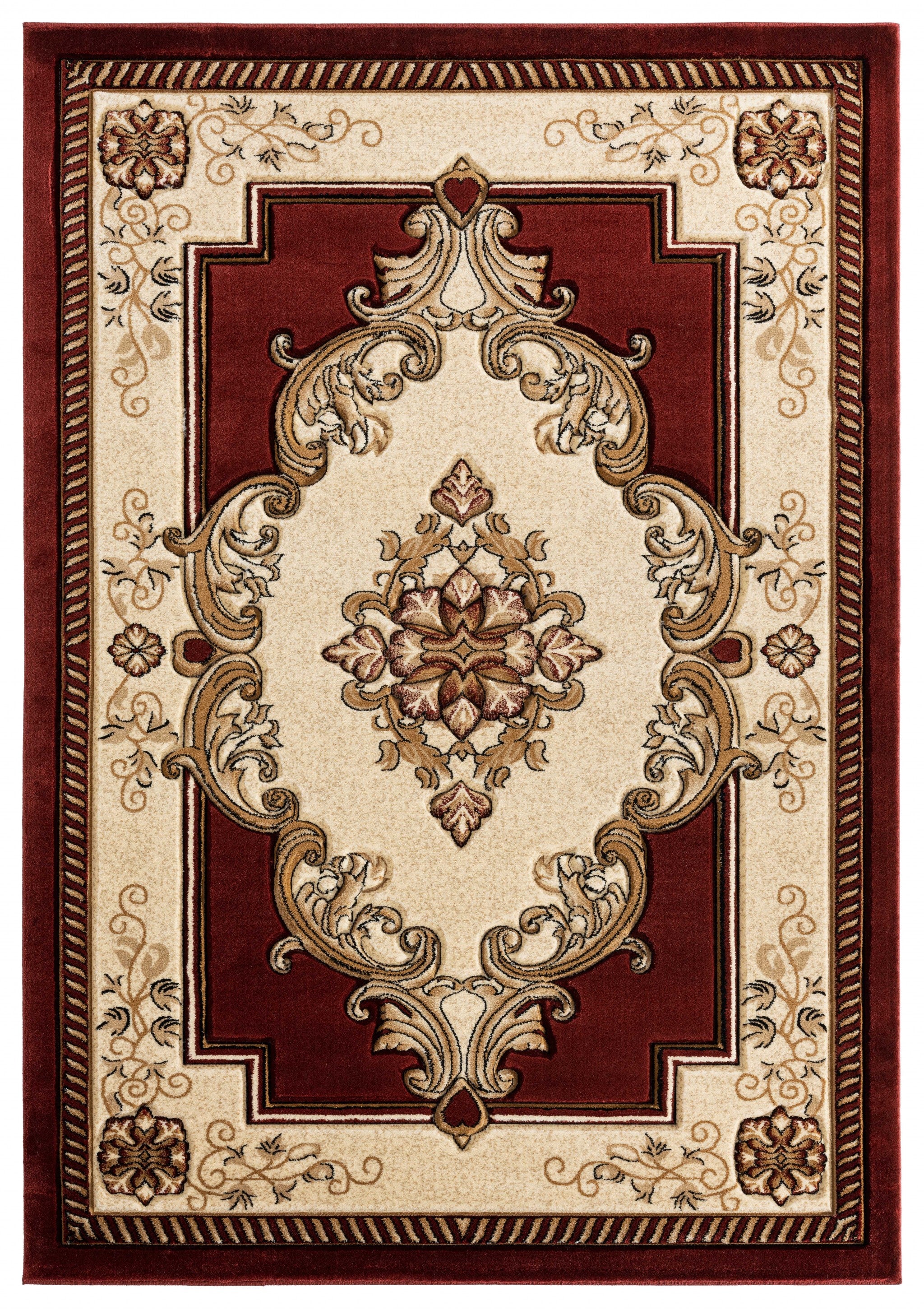 31" x 50" Burgundy Olefin / Polypropylene Mat Rug