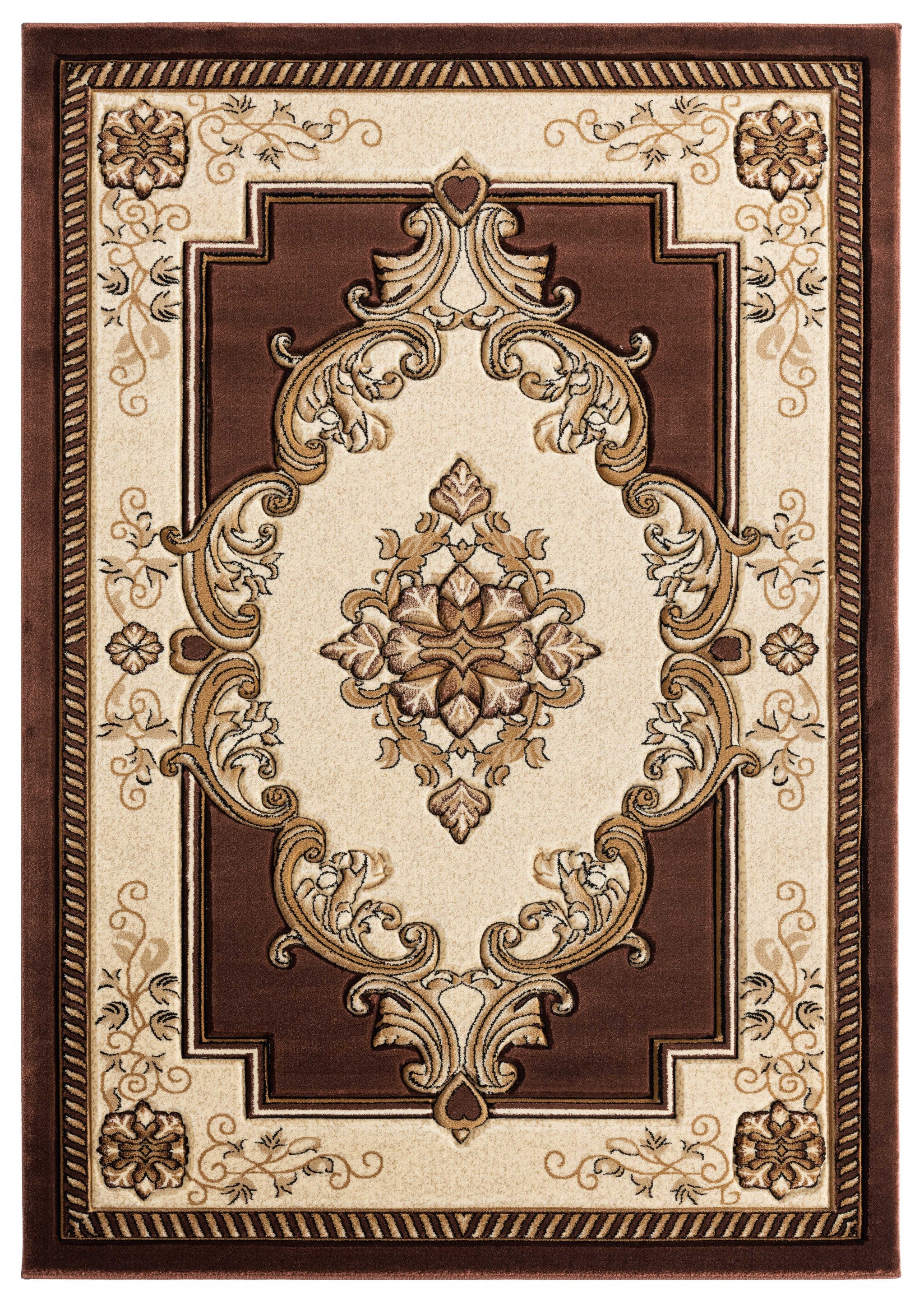 31" x 88" Chocolate Olefin / Polypropylene Mat Rug