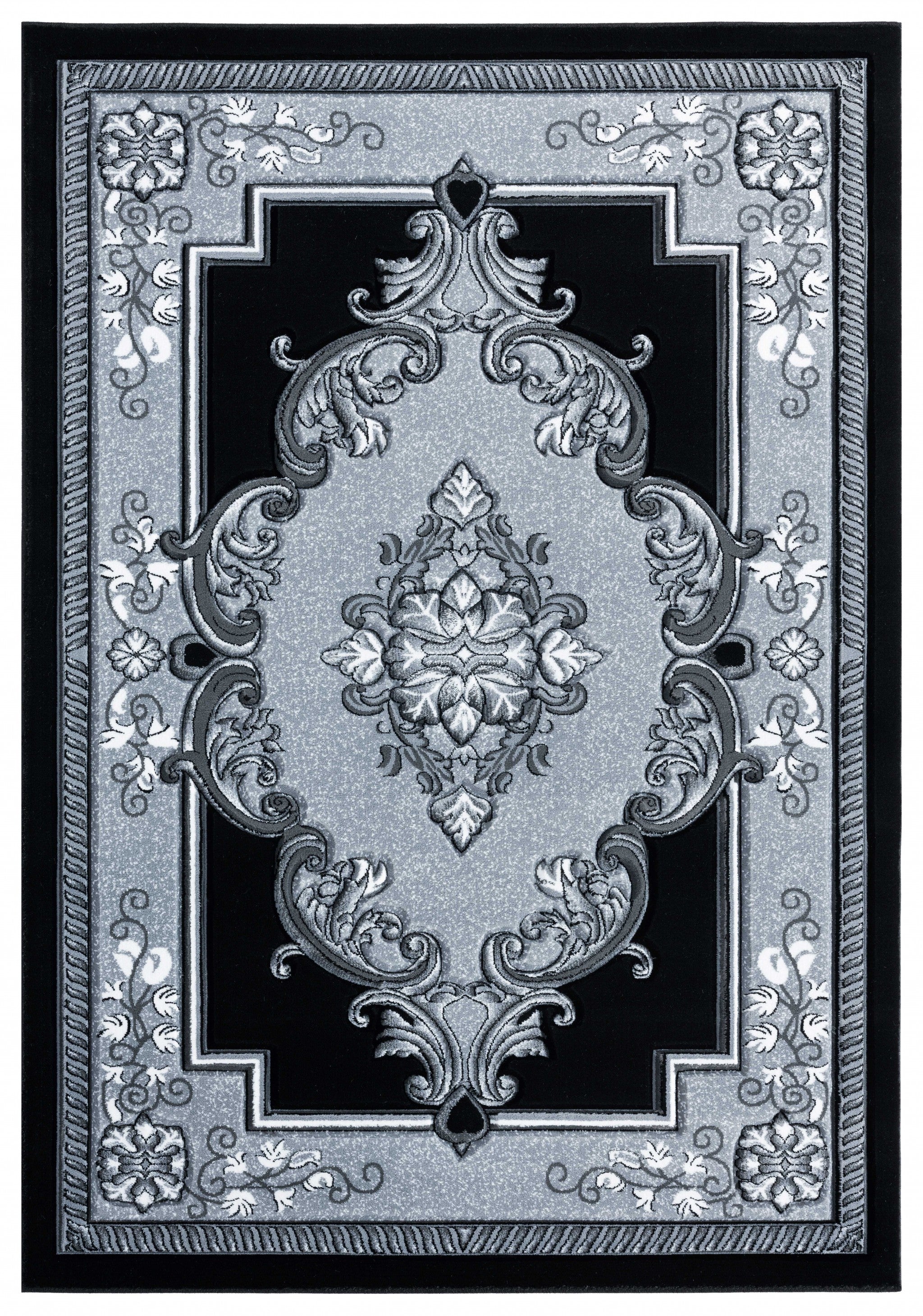 22" x 32" Silver Olefin / Polypropylene Accent Rug