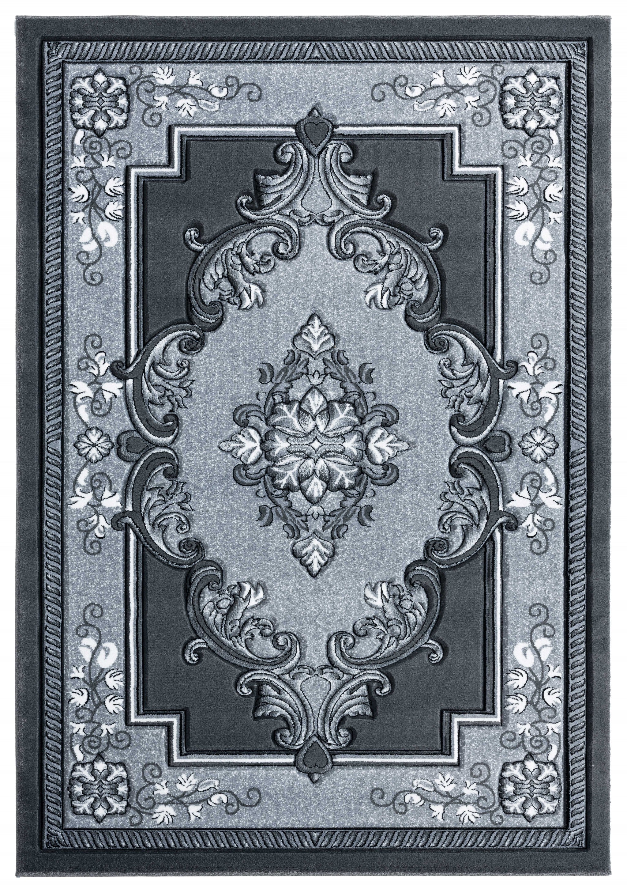 94" x 126" Grey Olefin / Polypropylene Area Rug