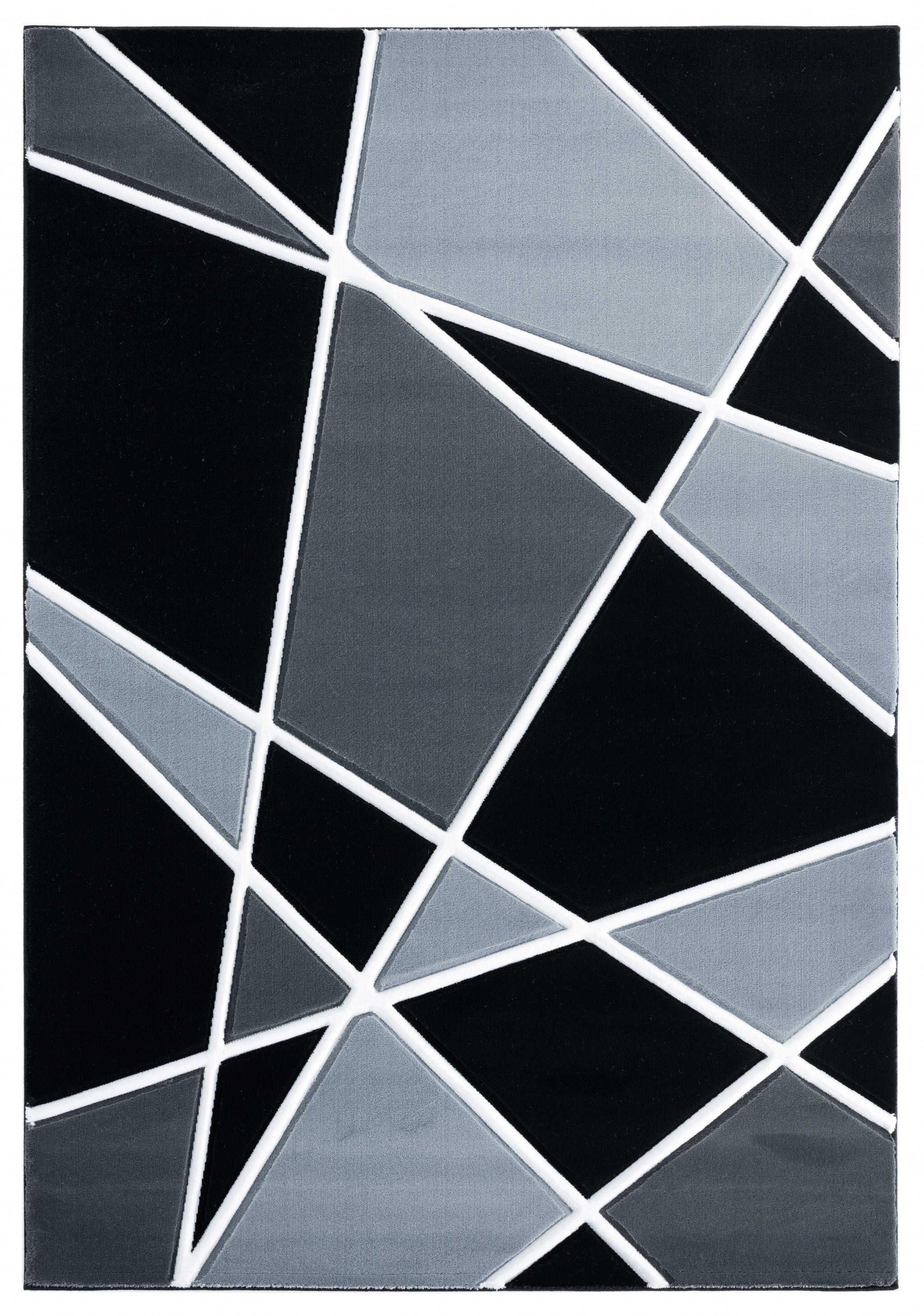 31" x 50" Grey Olefin / Polypropylene Mat Rug