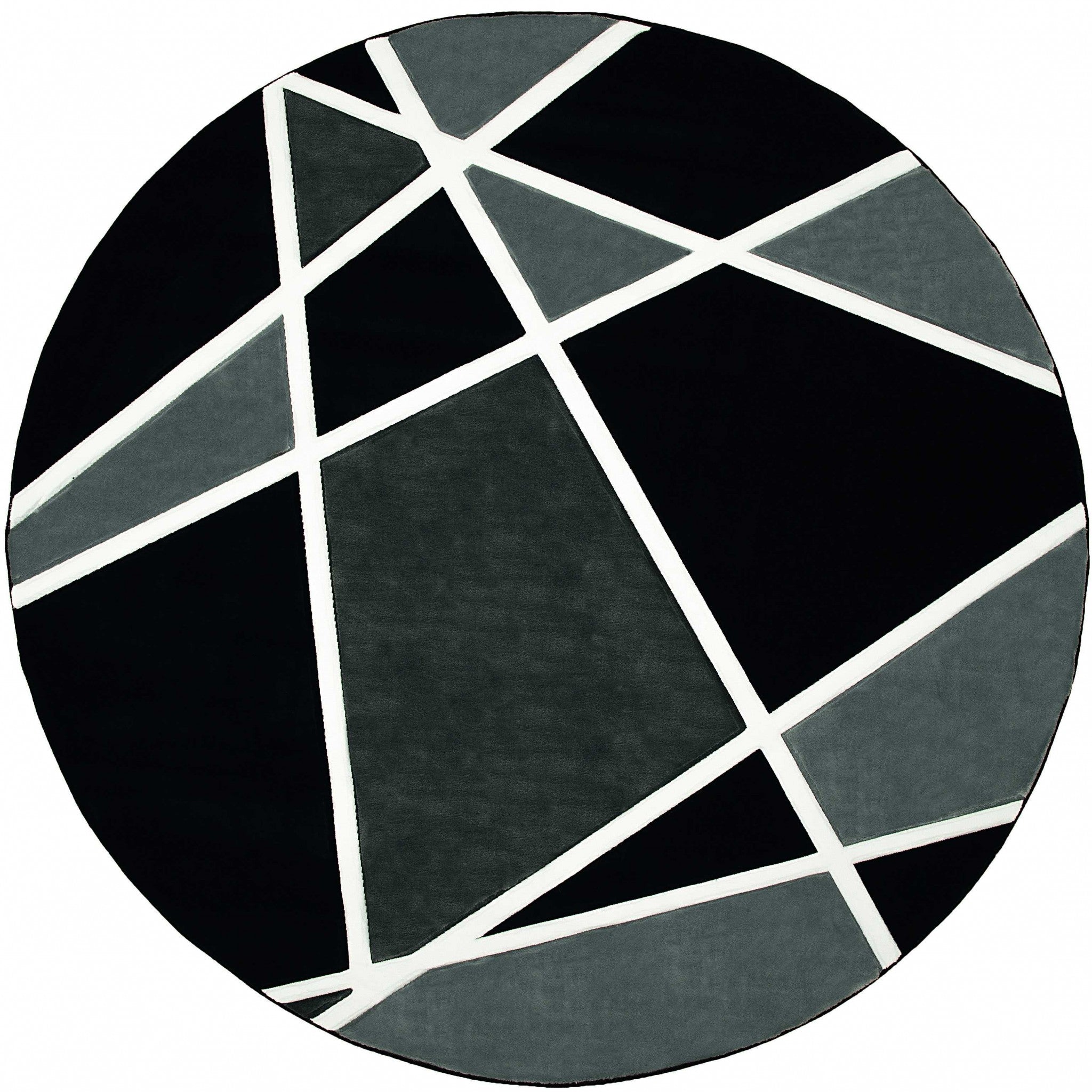 94" x 94" Grey Olefin / Polypropylene Round Rug