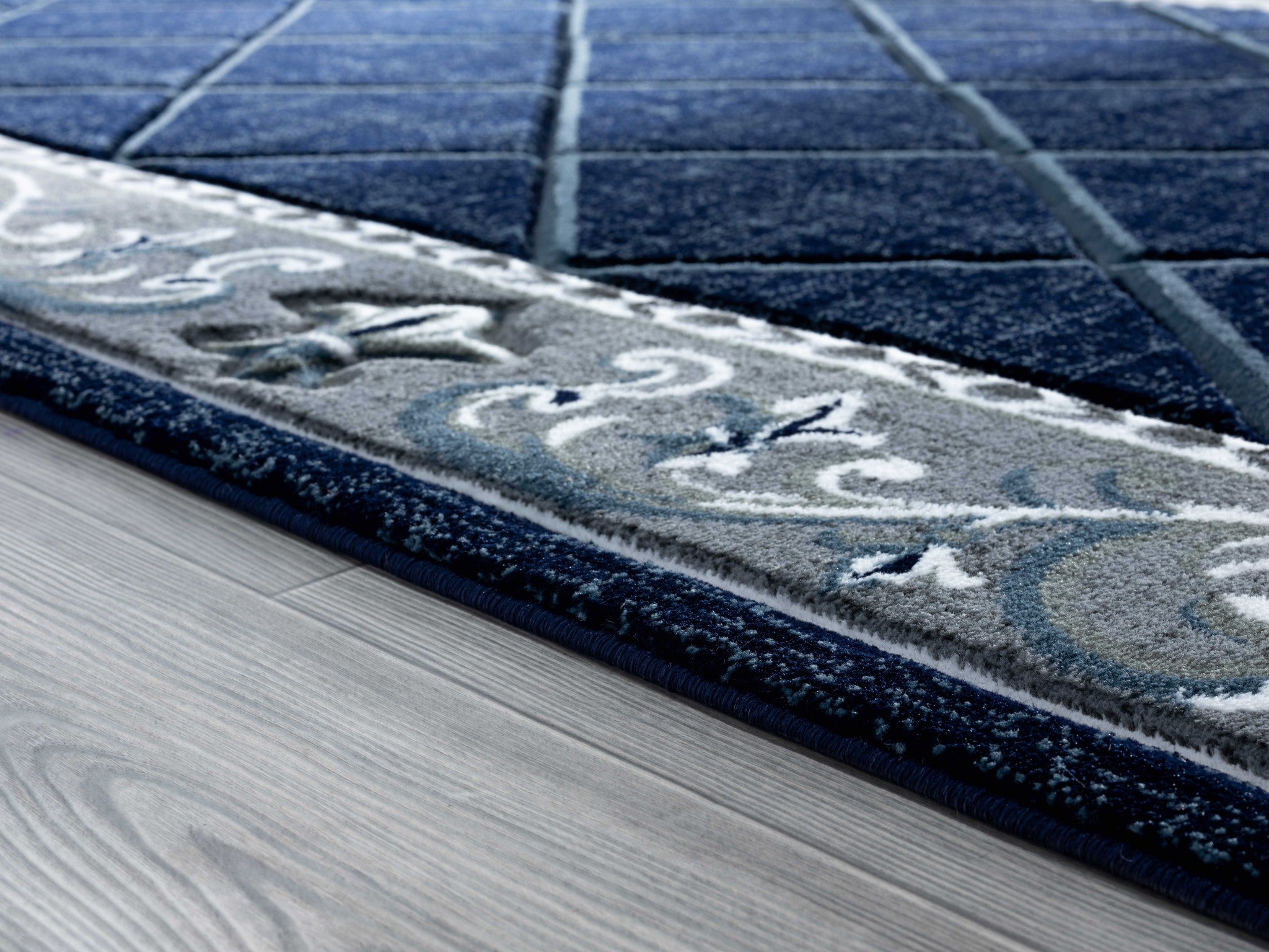 63" x 90" Navy Olefin / Polypropylene Area Rug