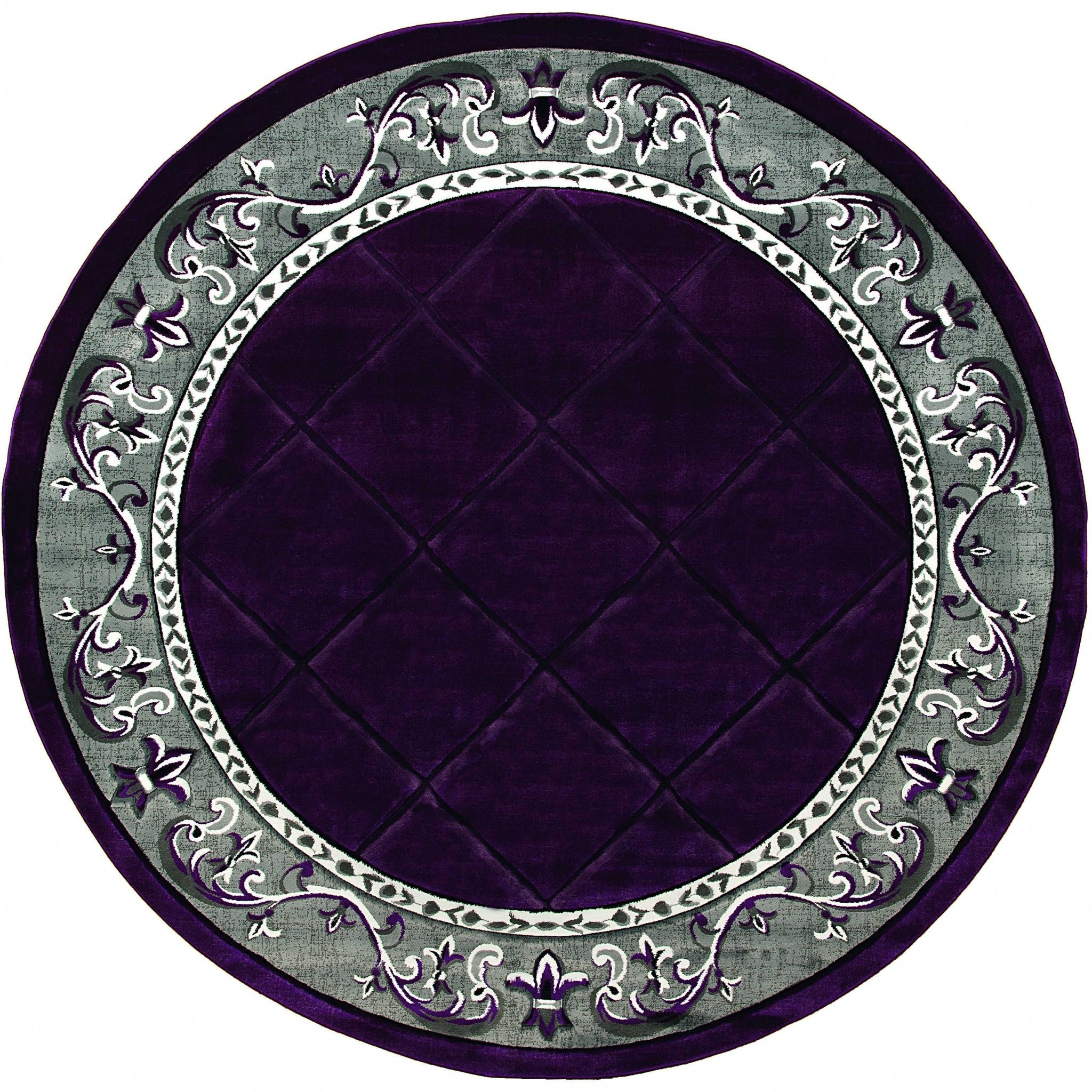 94" x 94" Plum Olefin / Polypropylene Round Rug