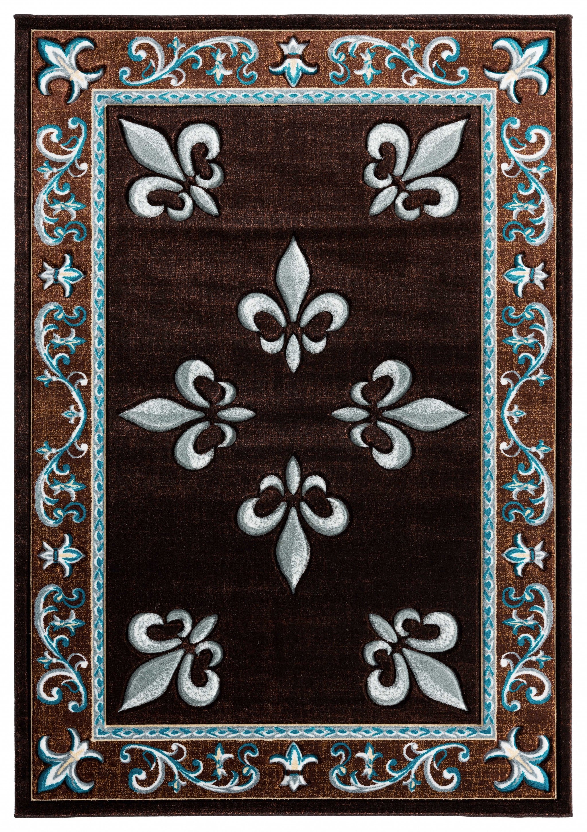 22" x 32" Turquoise Olefin / Polypropylene Accent Rug