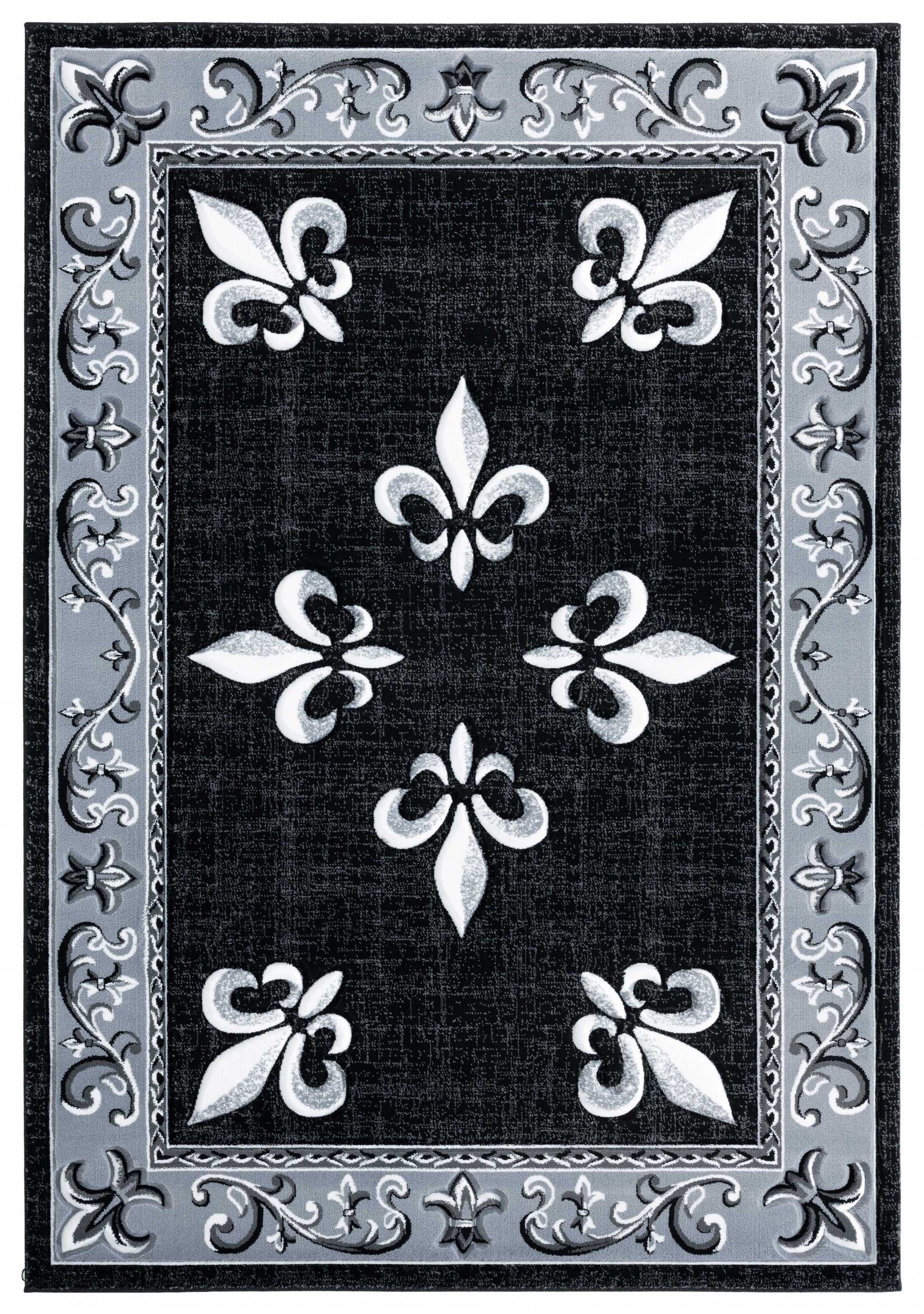 31" x 88" Black Olefin / Polypropylene Runner Rug