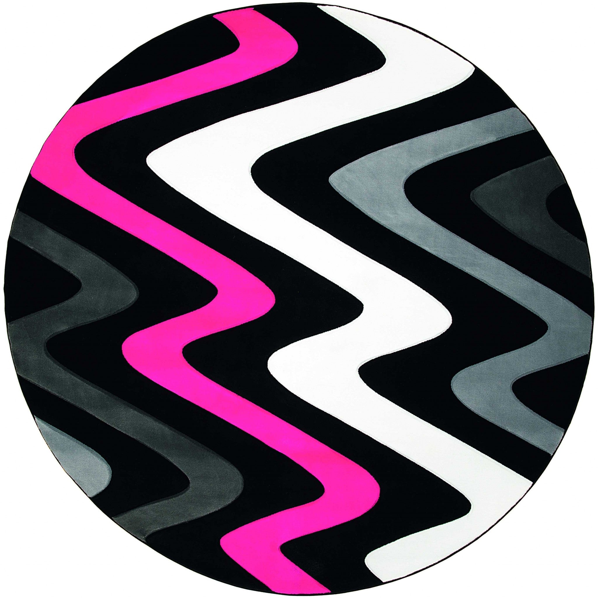 94" x 94" Pink Olefin / Polypropylene Round Rug