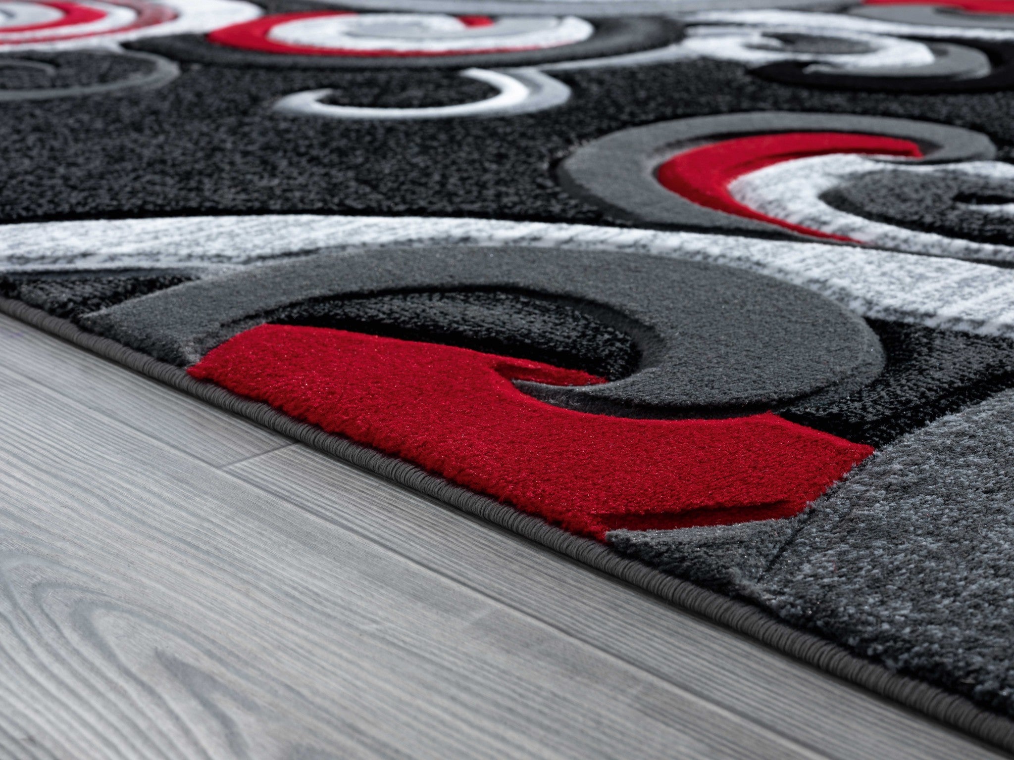 63" x 90" Red Olefin / Polypropylene Area Rug