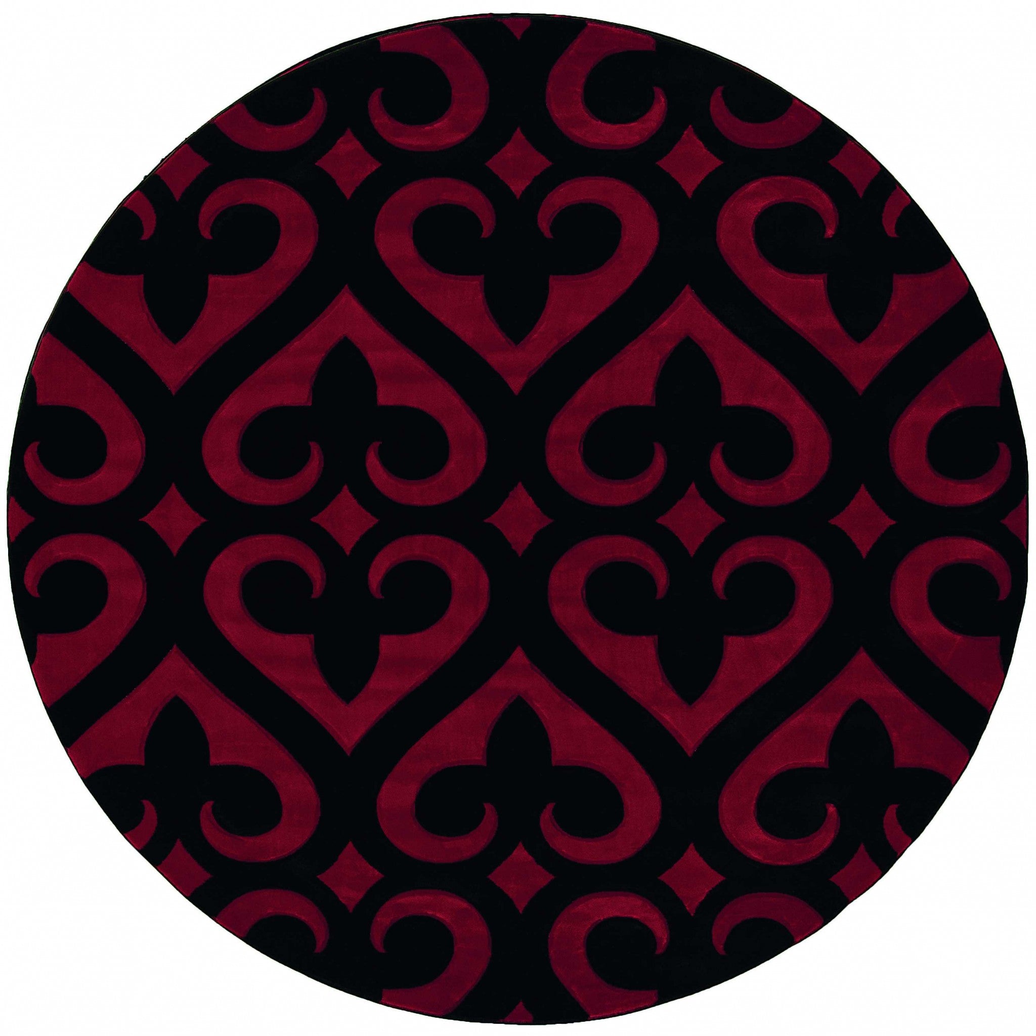 94" x 94" Red Olefin / Polypropylene Round Rug