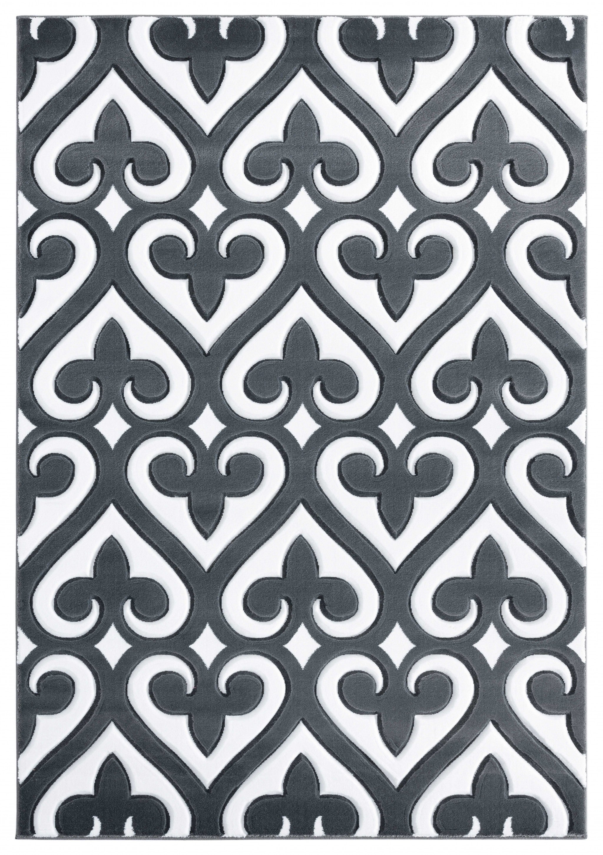 31" x 50" Grey Olefin / Polypropylene Mat Rug
