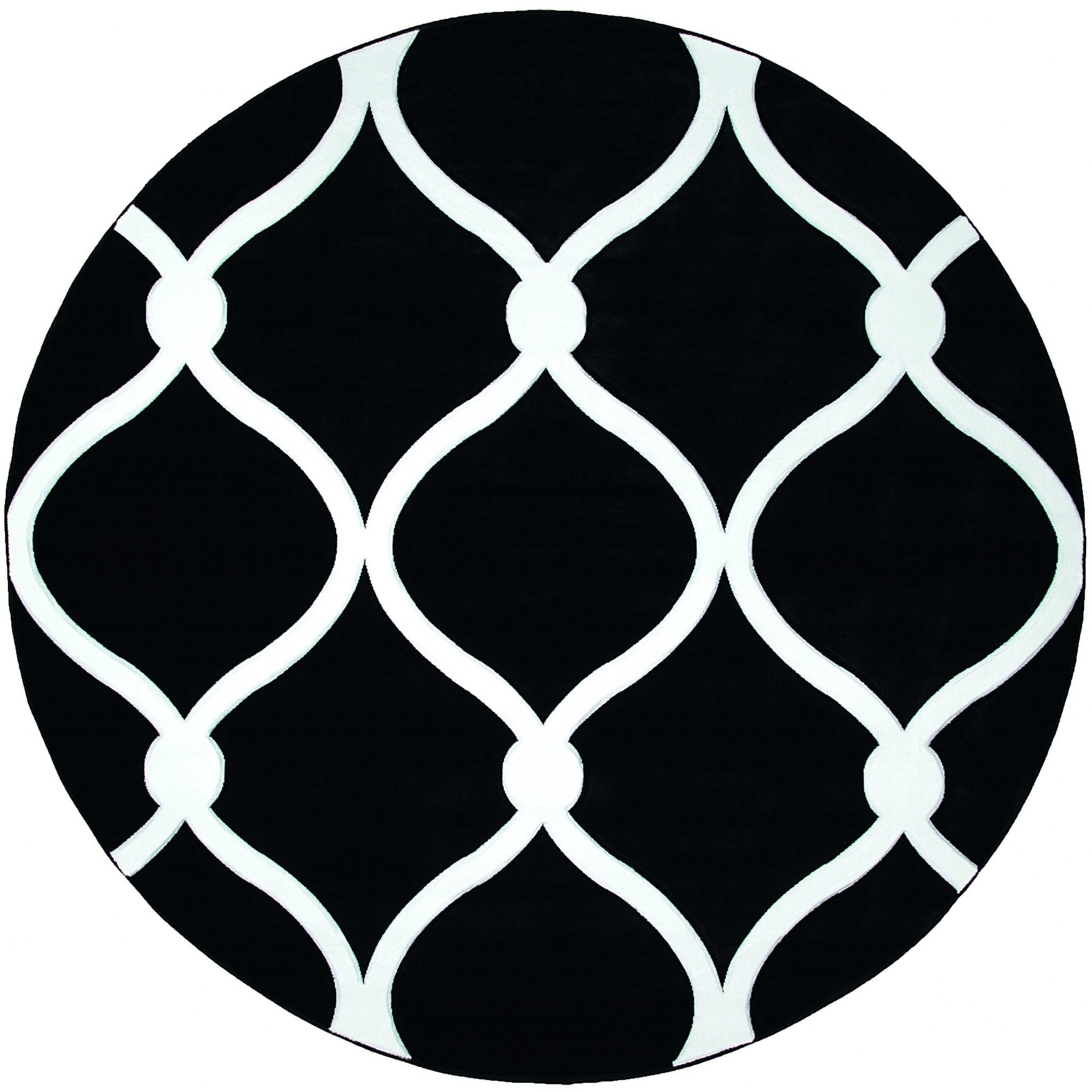 94" x 94" Black Olefin / Polypropylene Round Rug