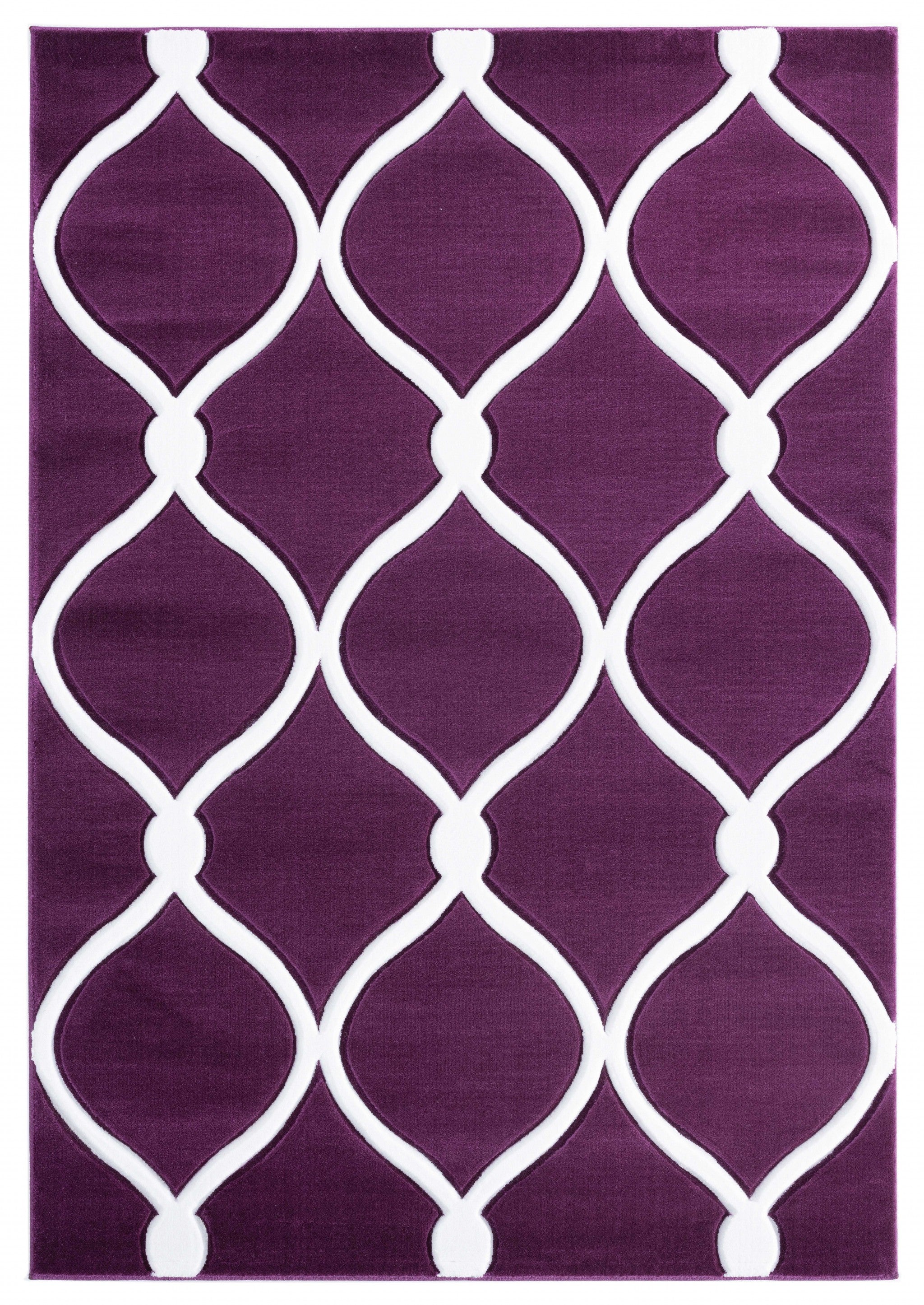 63" x 90" Plum Olefin / Polypropylene Area Rug