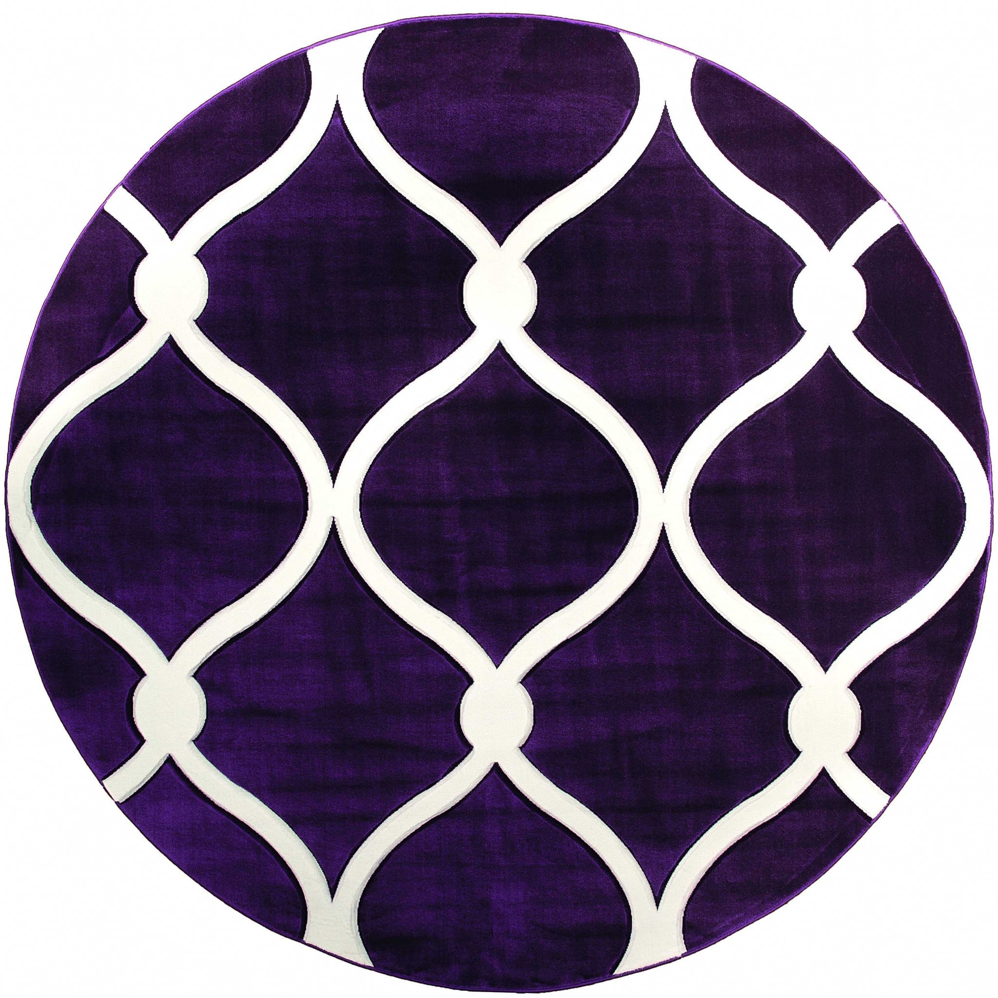 94" x 94" Plum Olefin / Polypropylene Round Rug