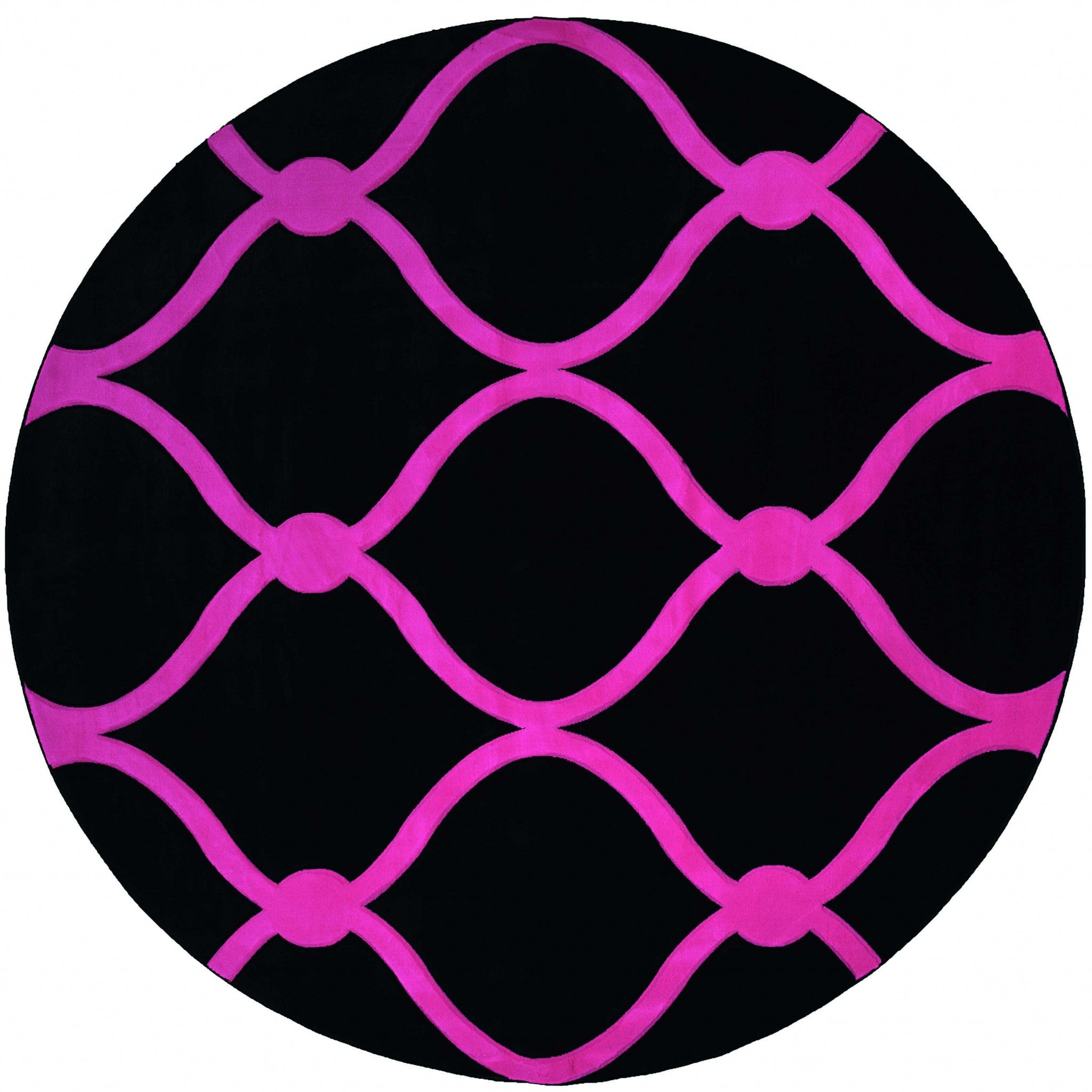 94" x 94" Pink Olefin / Polypropylene Round Rug