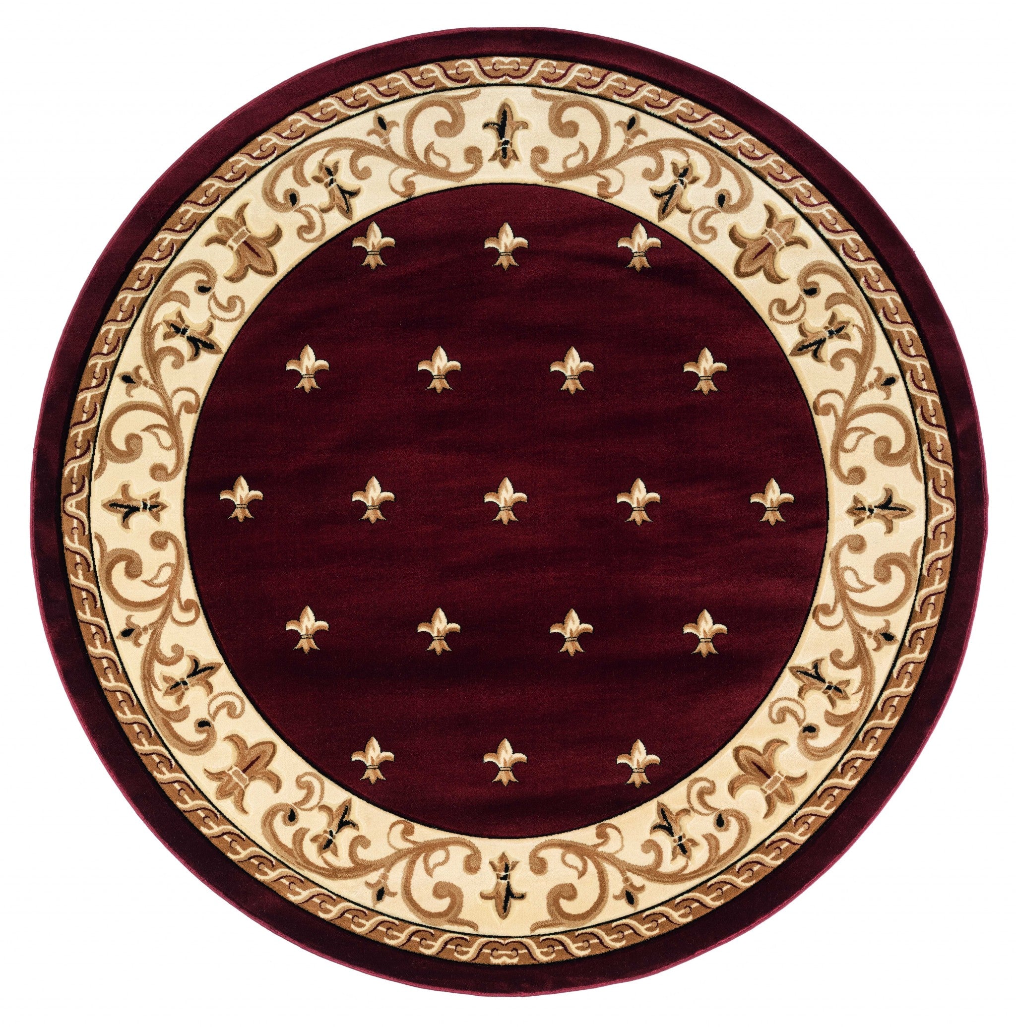 94" x 94" Burgundy Olefin / Polypropylene Round