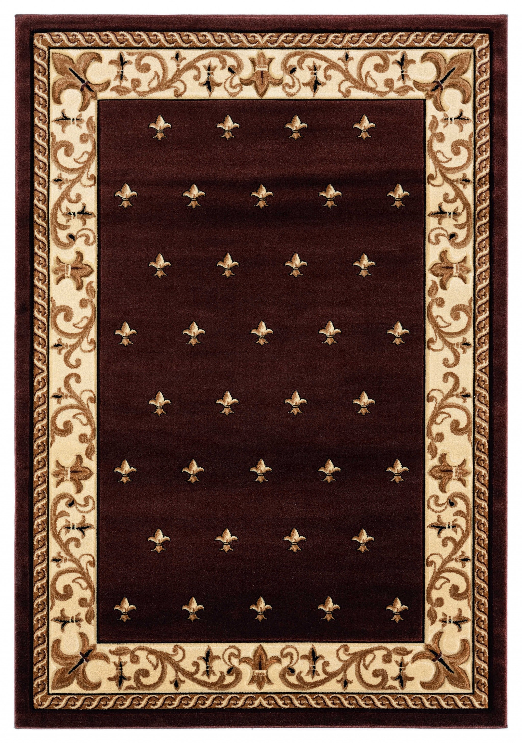 63" x 90" Brown Olefin / Polypropylene Area Rug