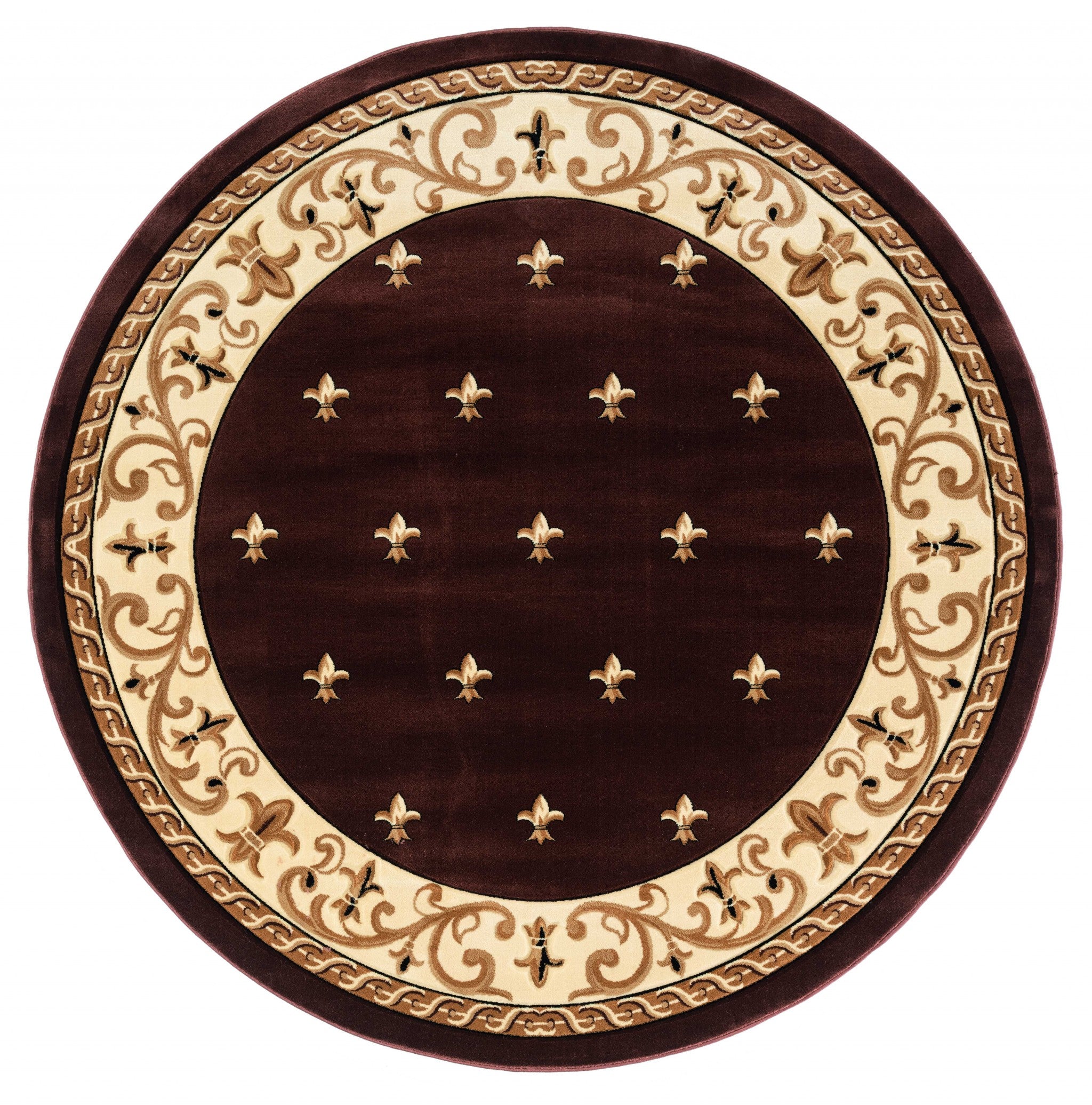 94" x 94" Brown Olefin / Polypropylene Round Rug