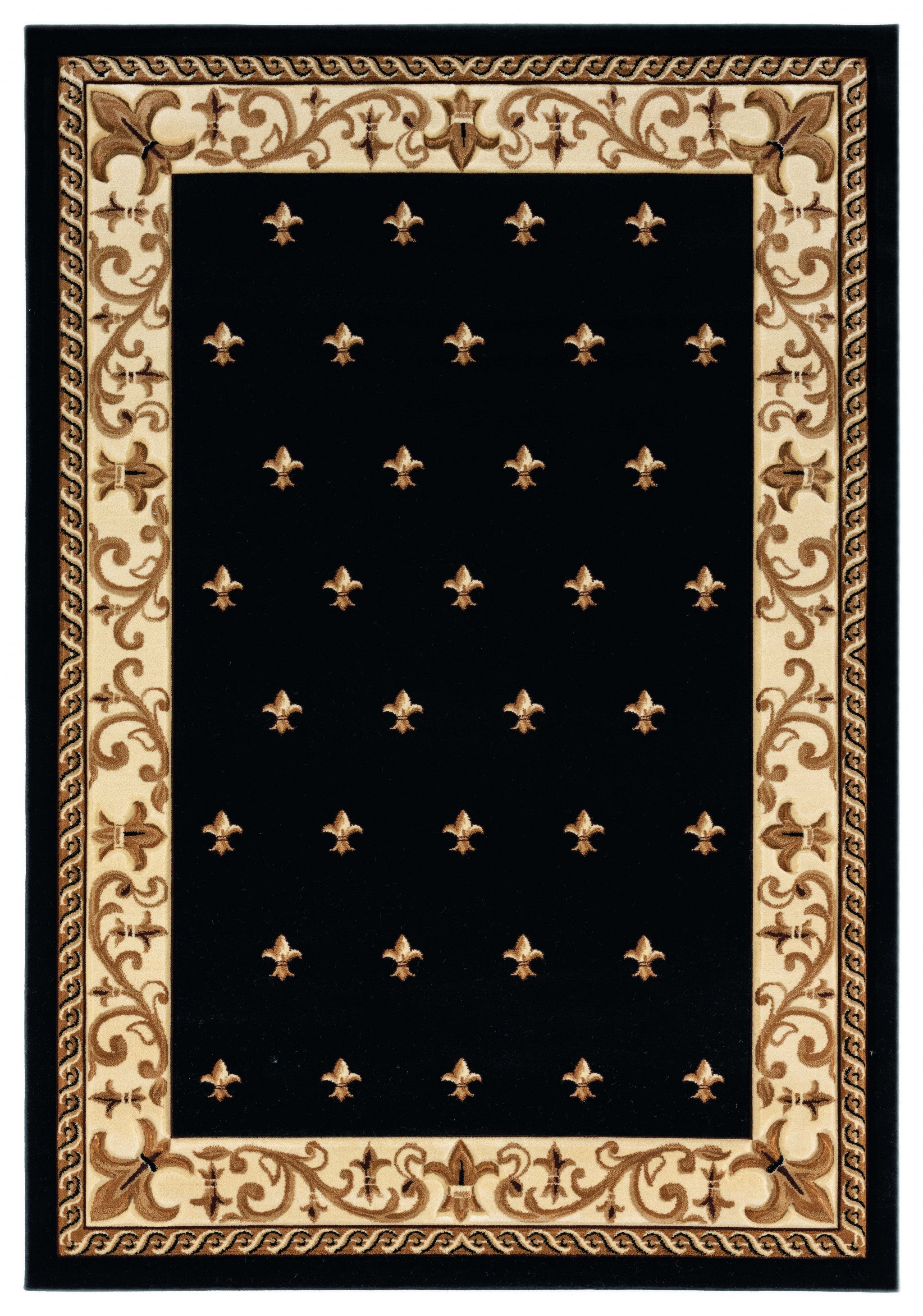 31" x 50" Black Olefin / Polypropylene Mat Rug
