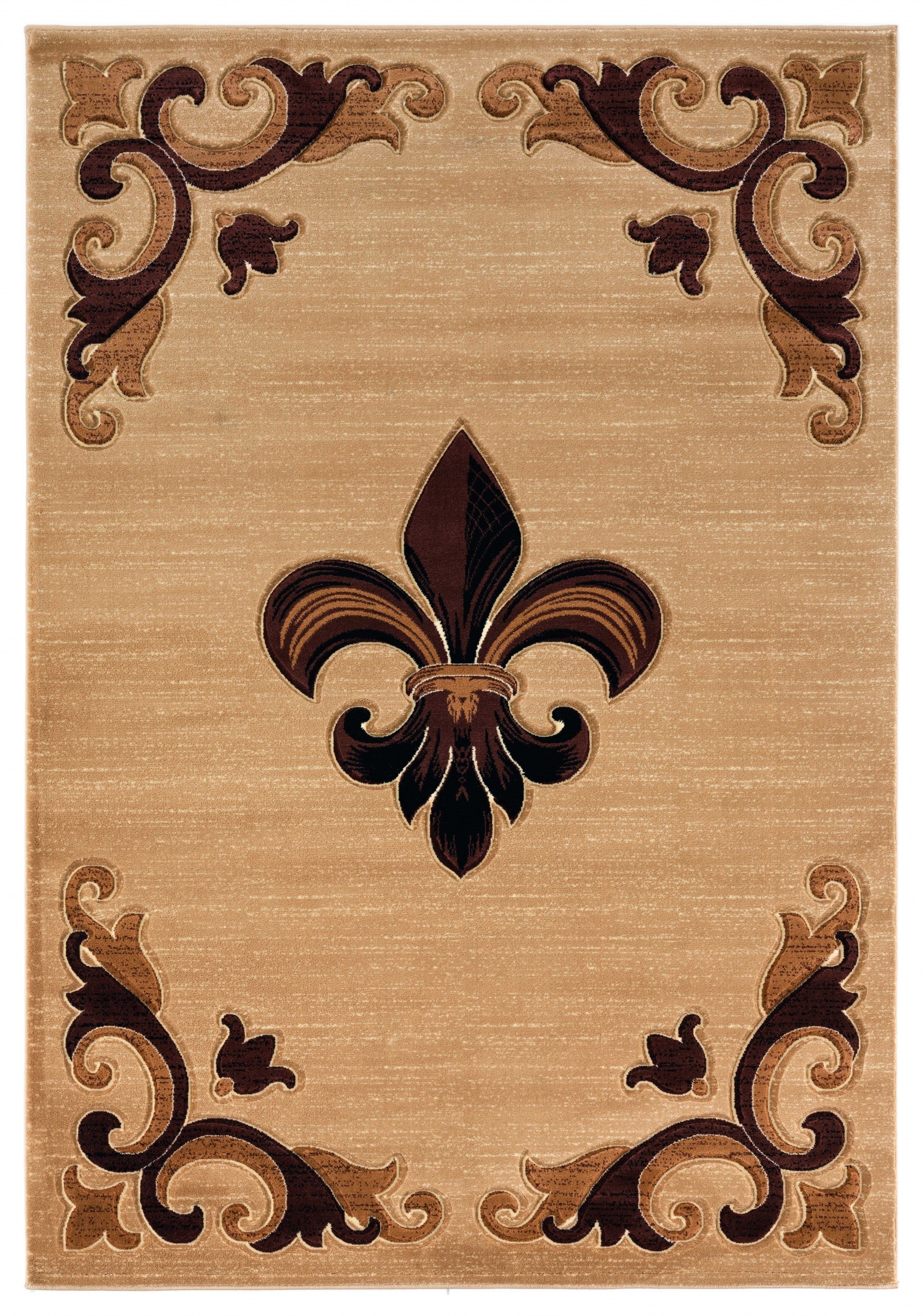 31" x 50" Beige Olefin / Polypropylene Mat Rug