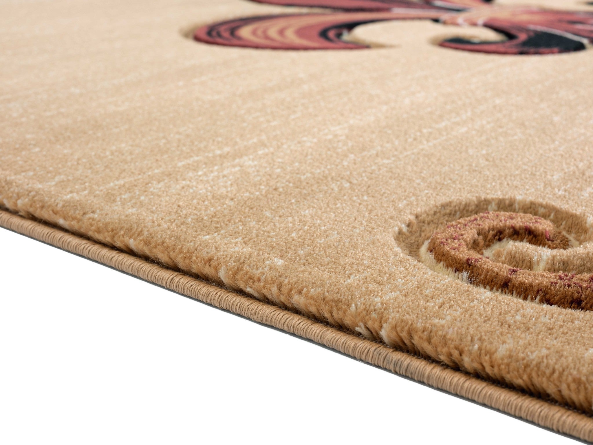 63" x 90" Beige Olefin / Polypropylene Area Rug