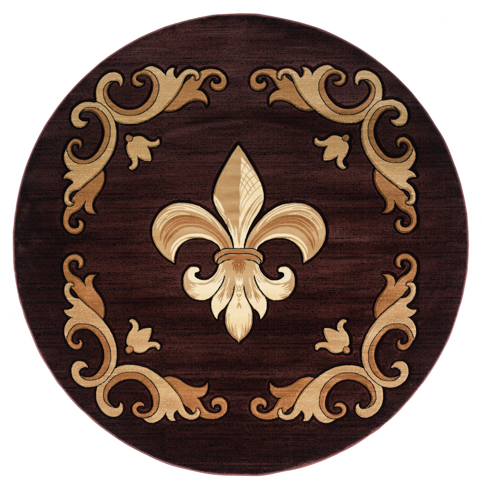 94" x 94" Brown Olefin / Polypropylene Round Rug