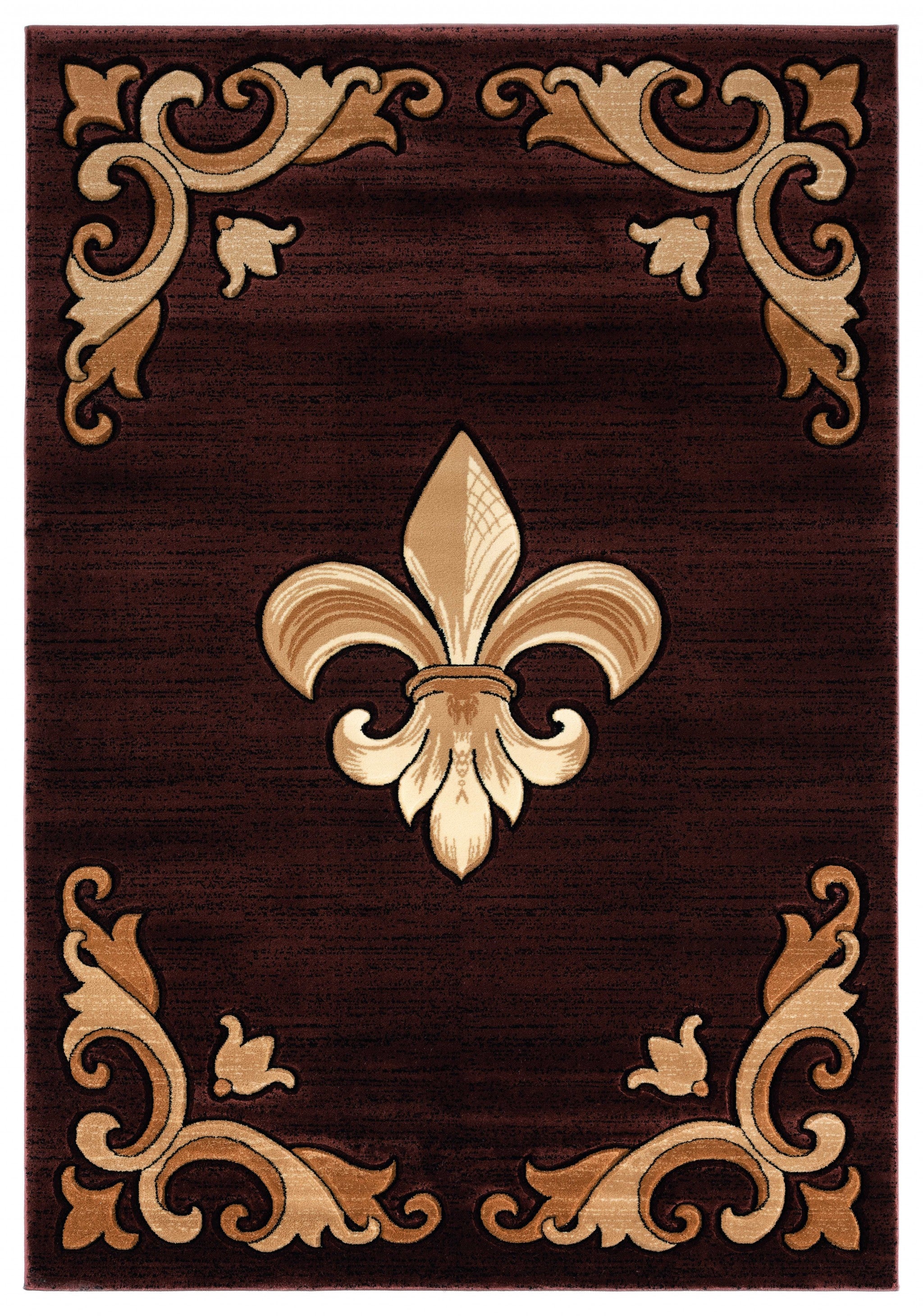 94" x 126" Brown Olefin / Polypropylene Area Rug