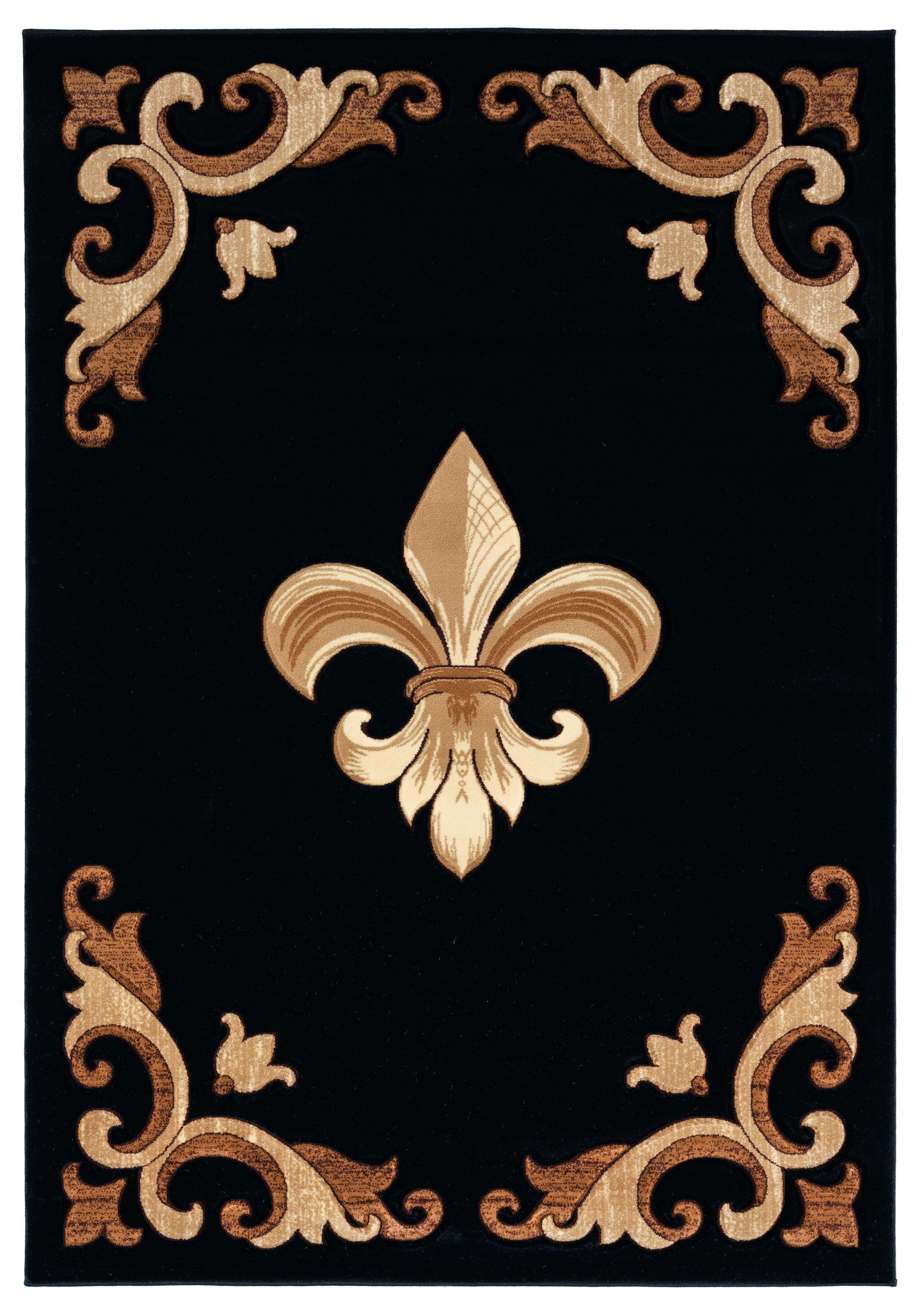 22" x 32" Black Olefin / Polypropylene Accent Rug