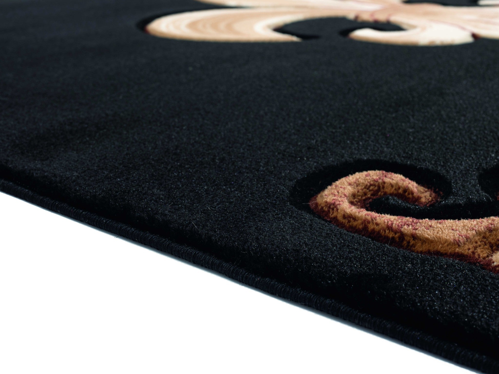 31" x 50" Black Olefin / Polypropylene Mat Rug