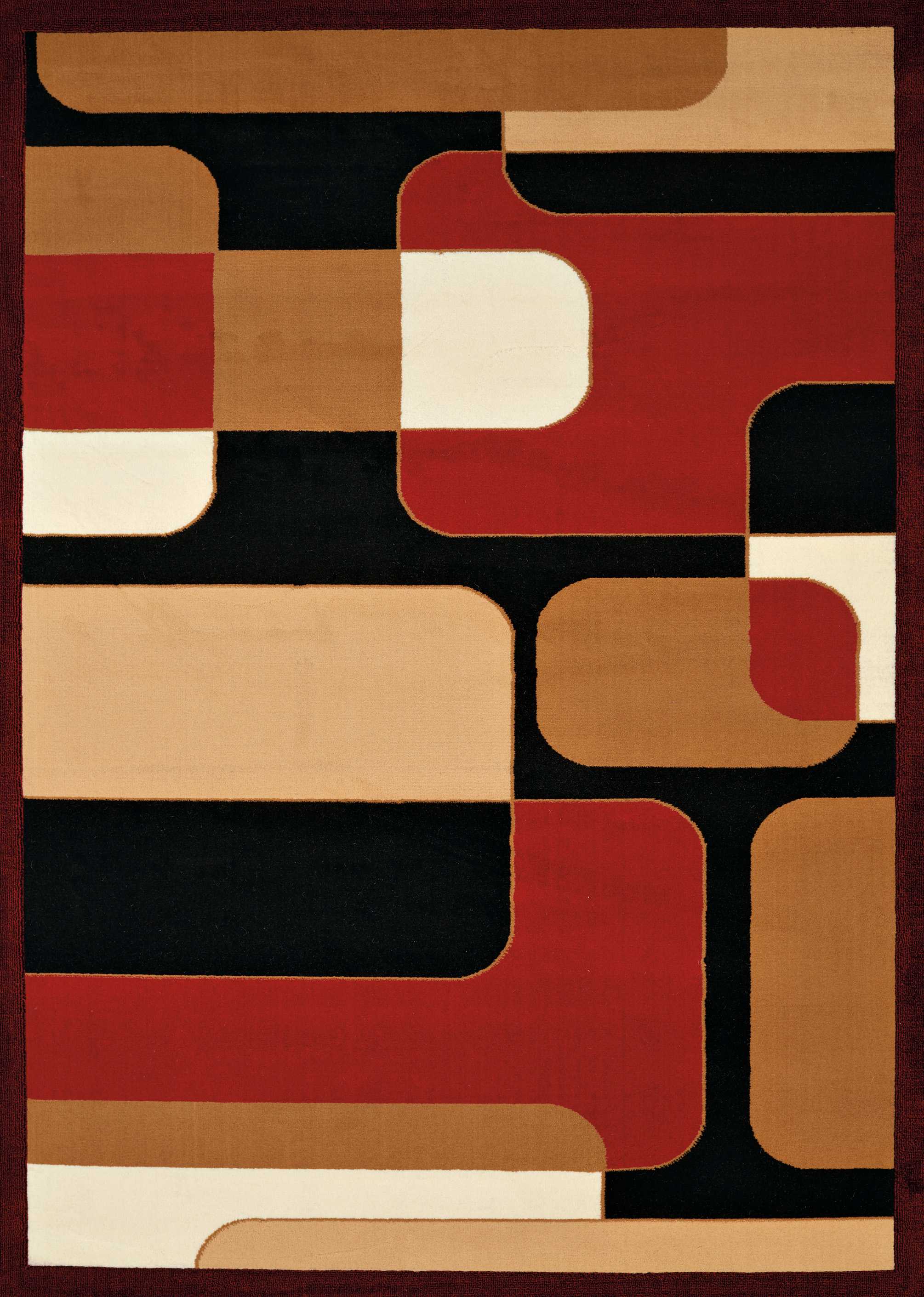 63" x 86" Red Olefin Area Rug
