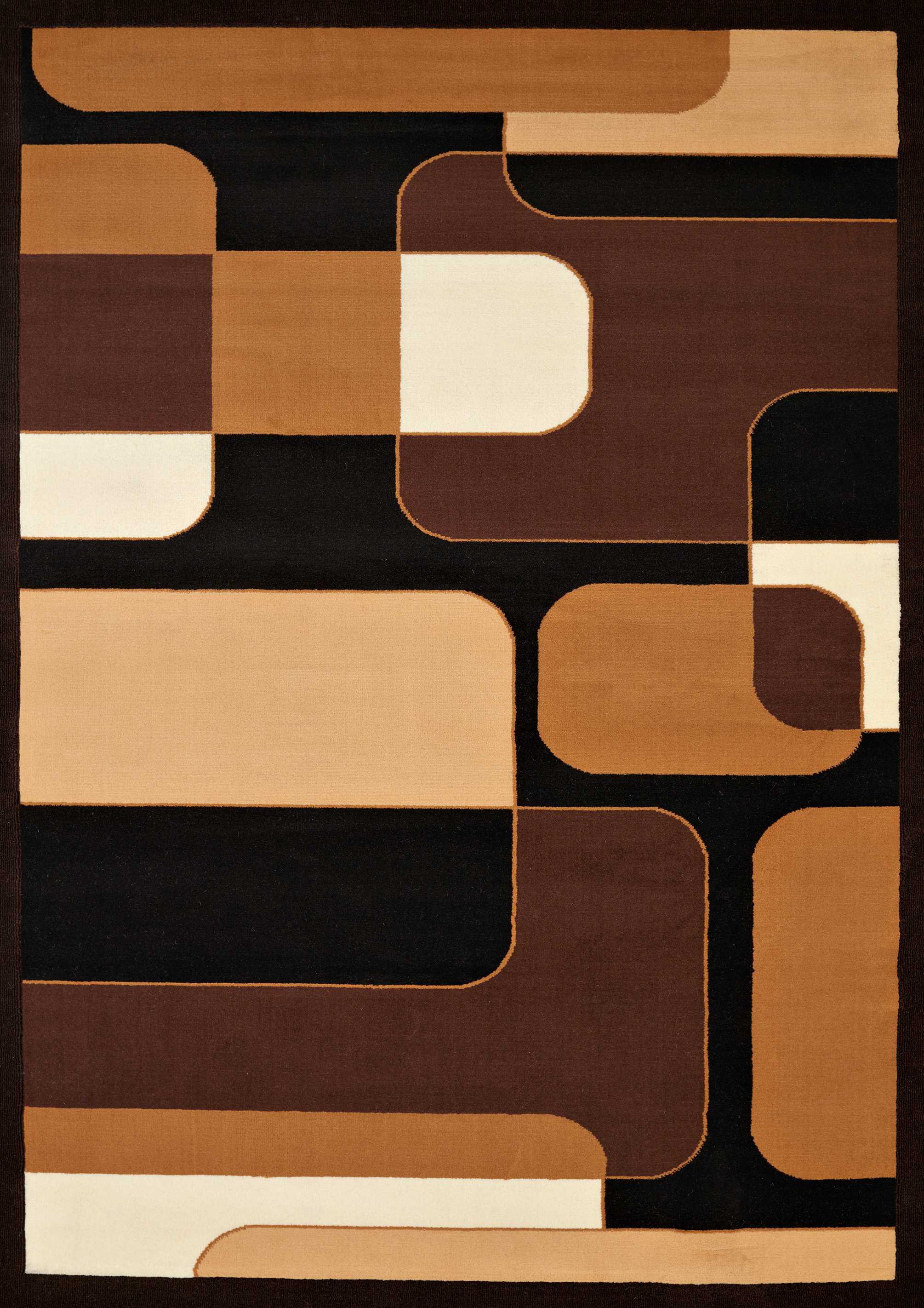 63" x 86" Brown Olefin Area Rug