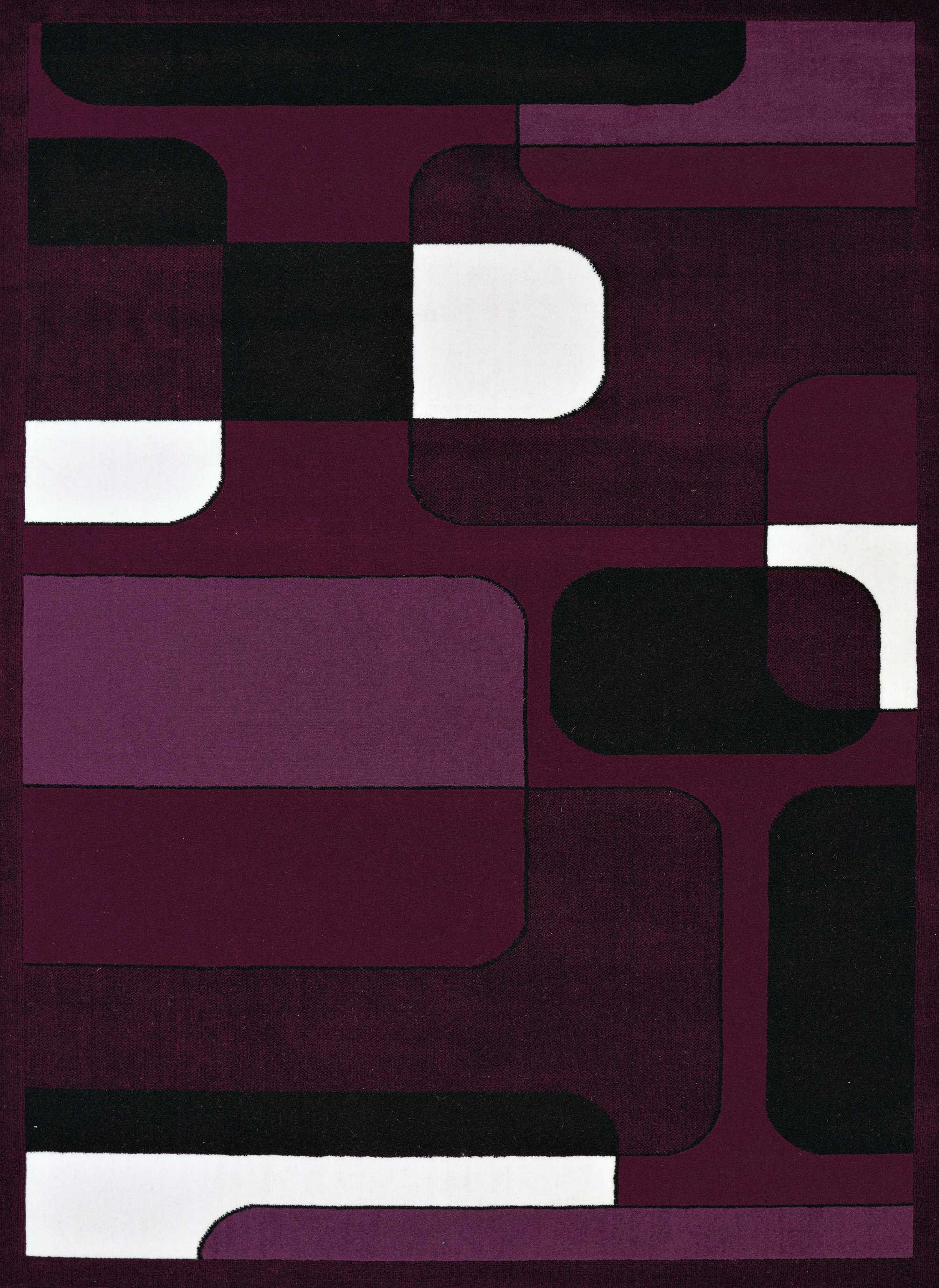 63" x 86" Plum Olefin Area Rug