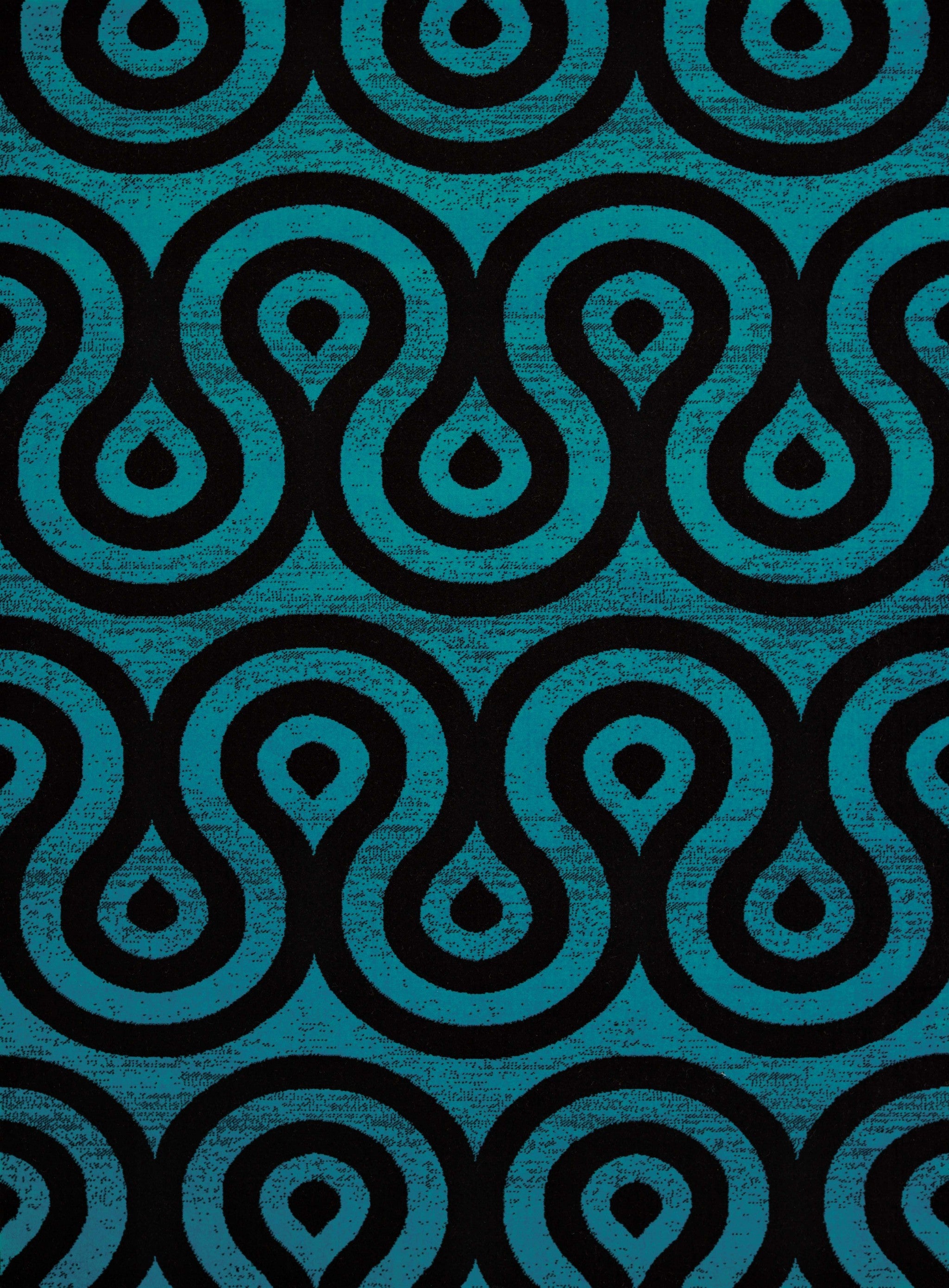 63" x 86" Aqua Olefin Area Rug