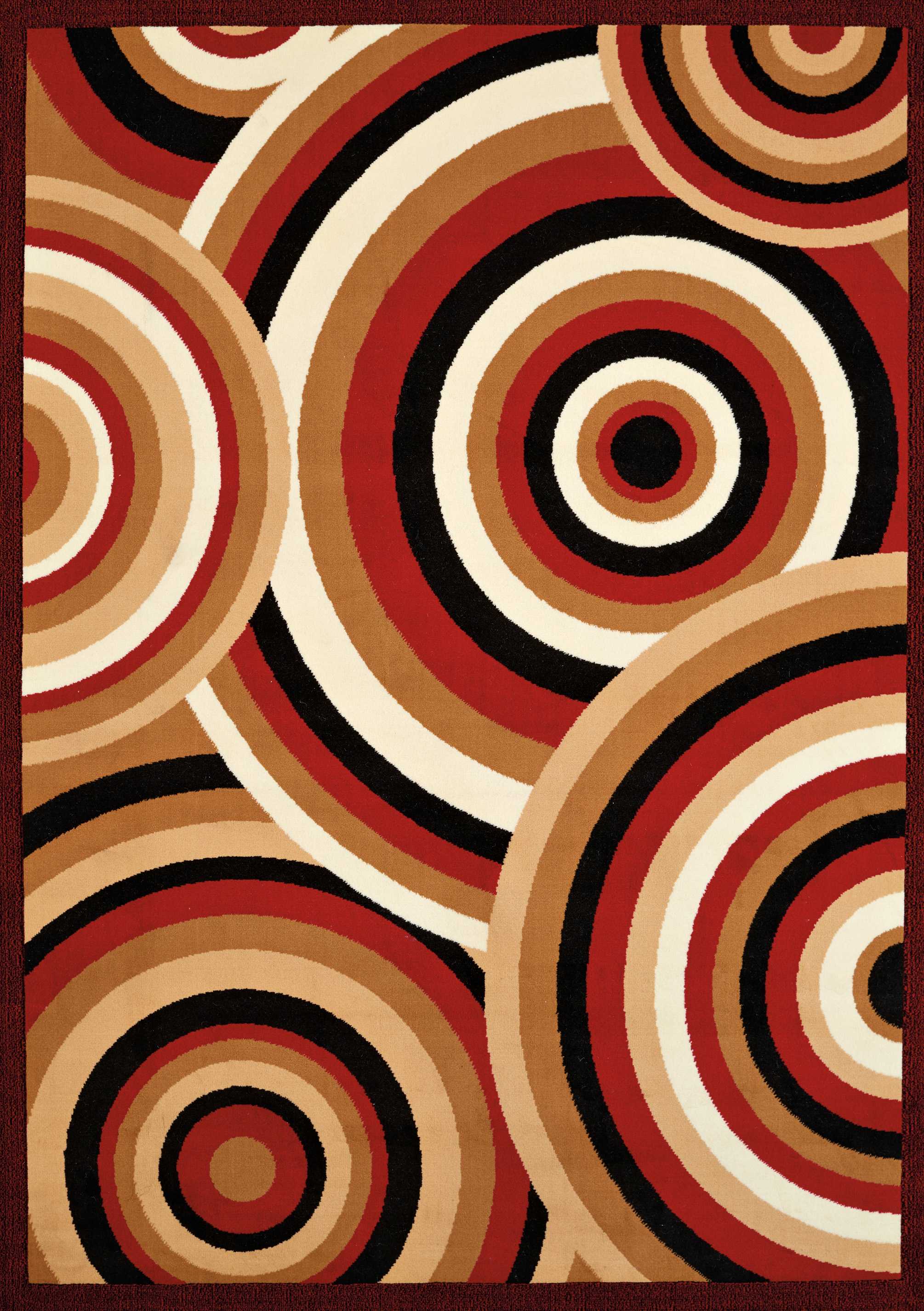 63" x 86" Red Olefin Area Rug