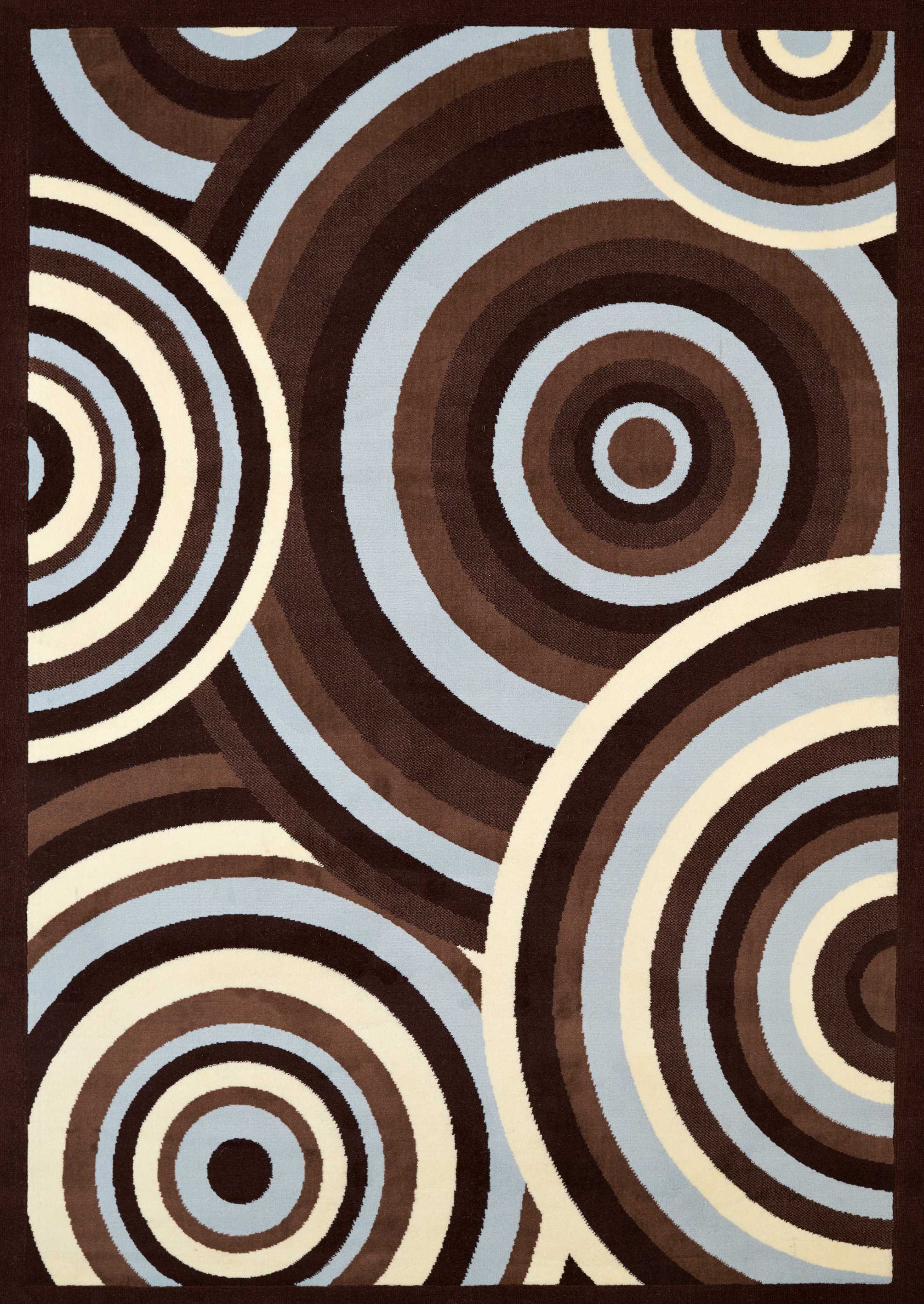 63" x 86" Blue Olefin Area Rug