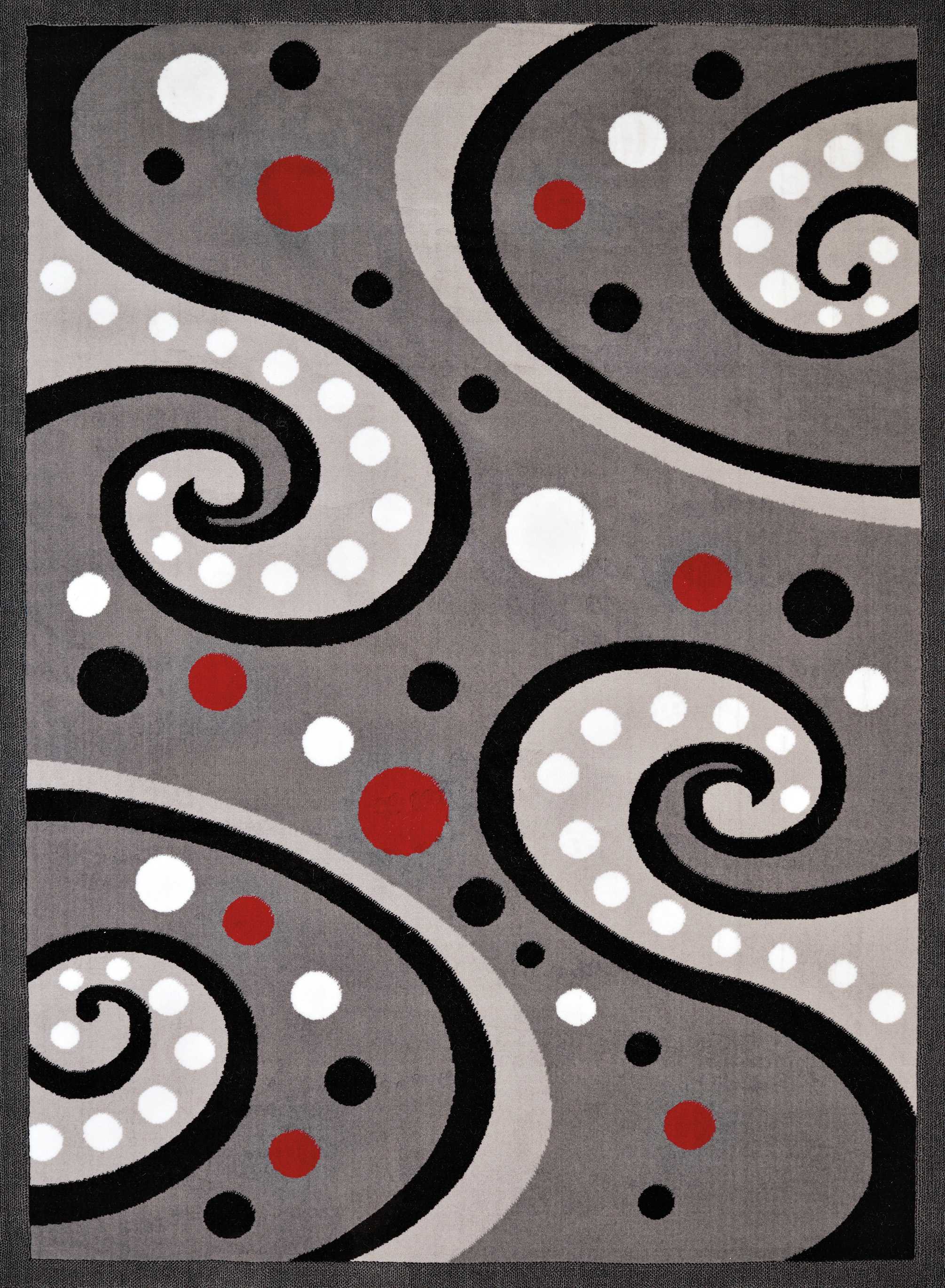 63" x 86" Grey Olefin Area Rug