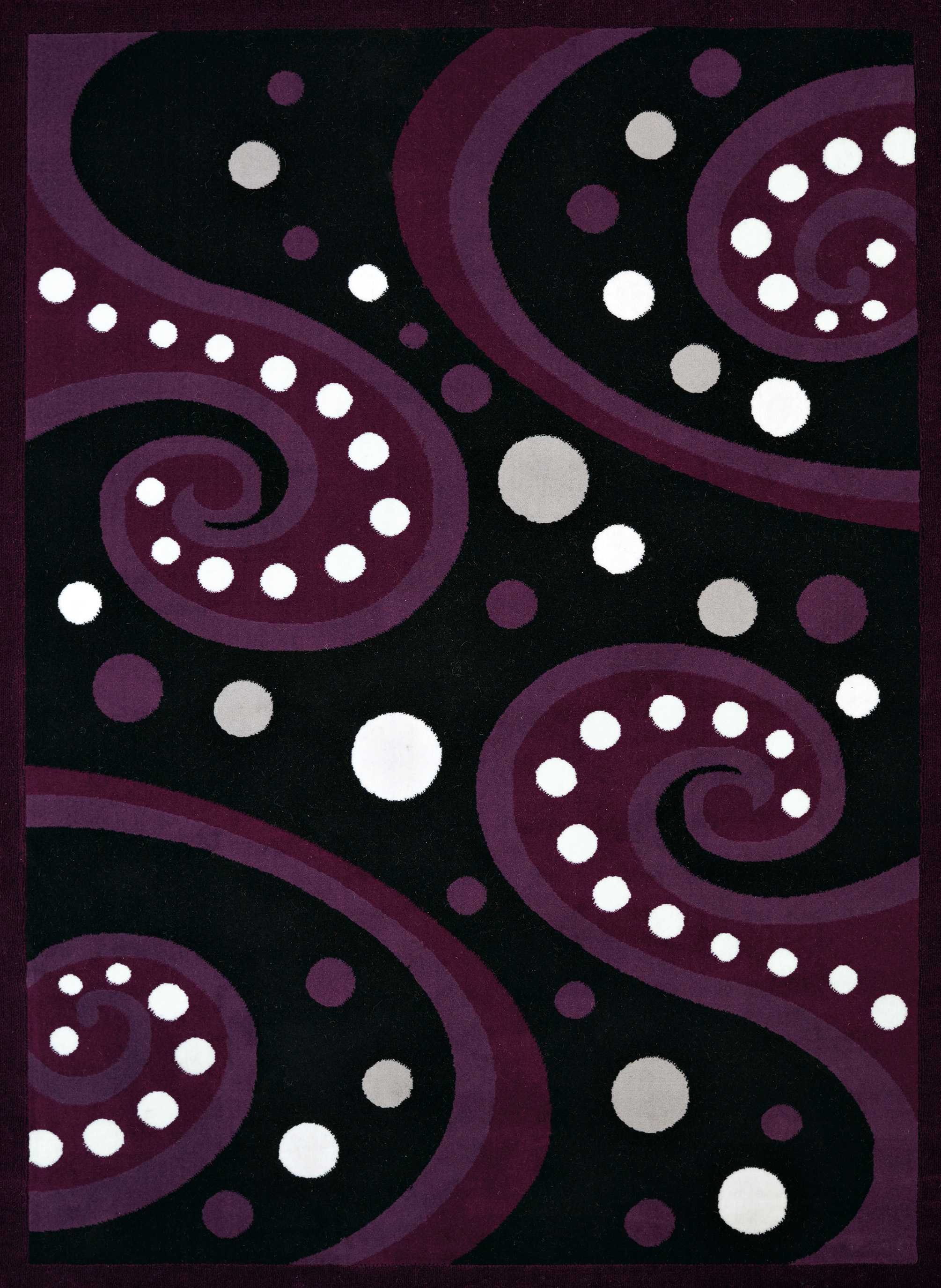 63" x 86" Plum Olefin Area Rug