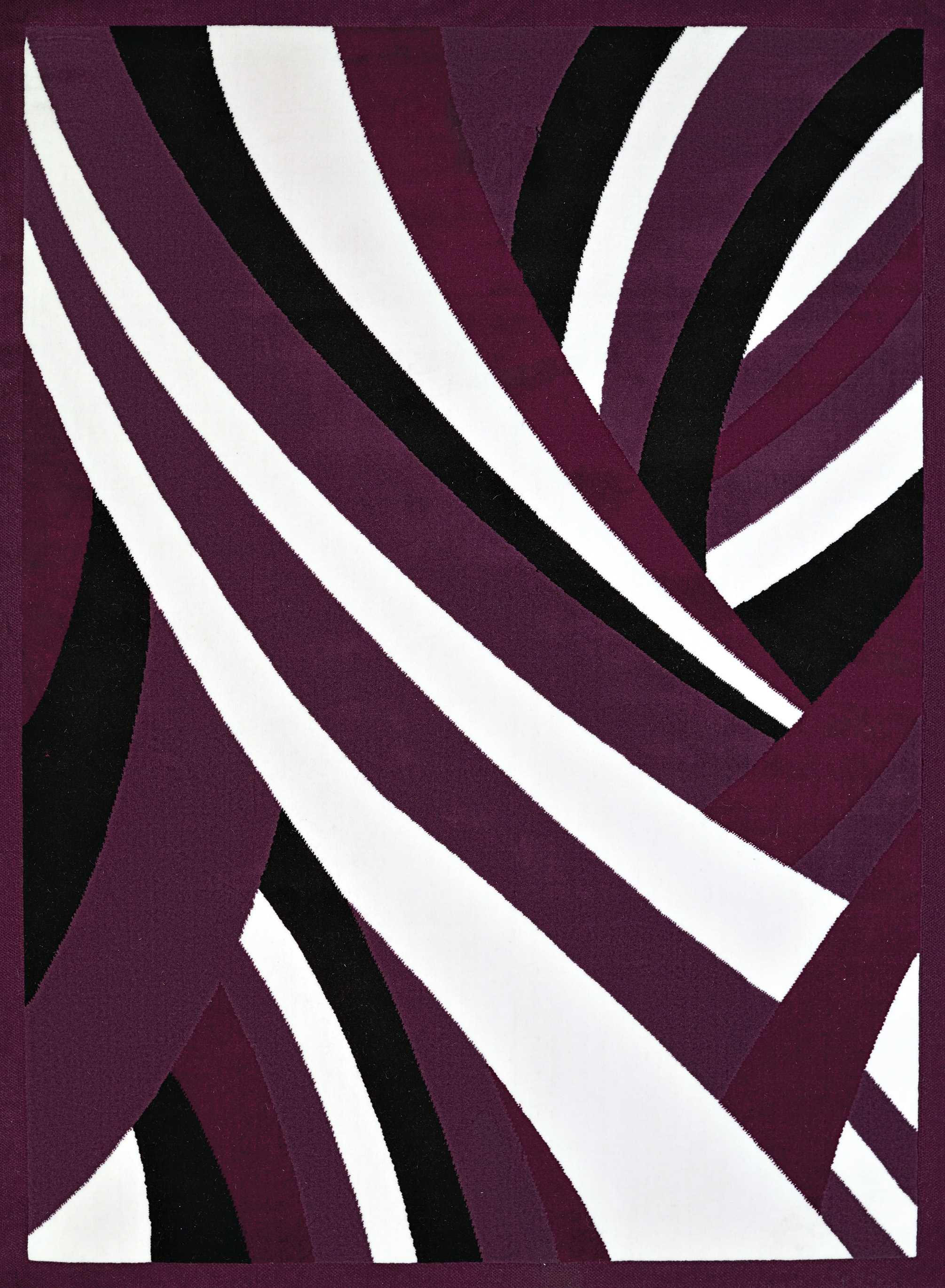 63" x 86" Plum Olefin Area Rug