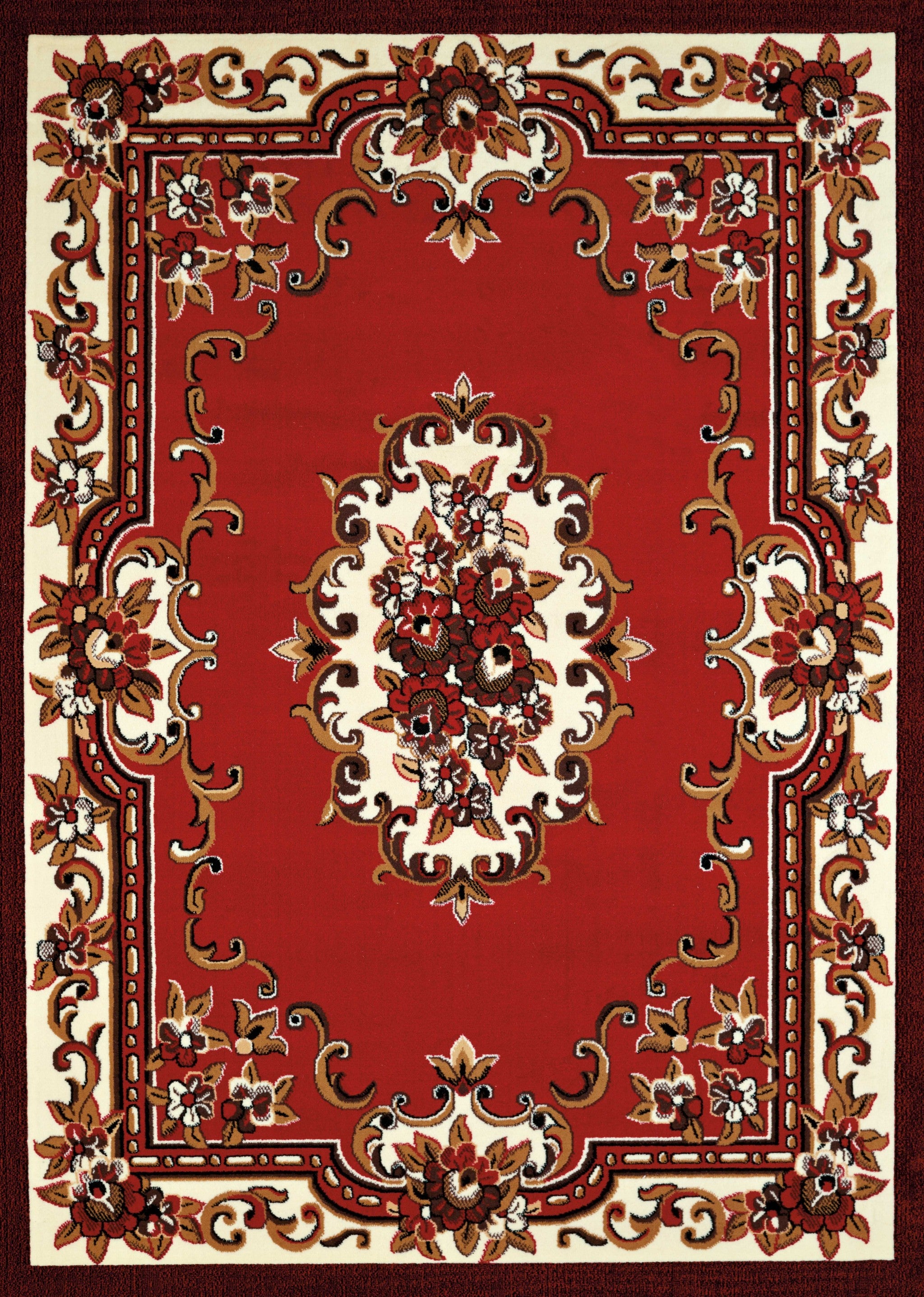 63" x 86" Red Olefin Area Rug