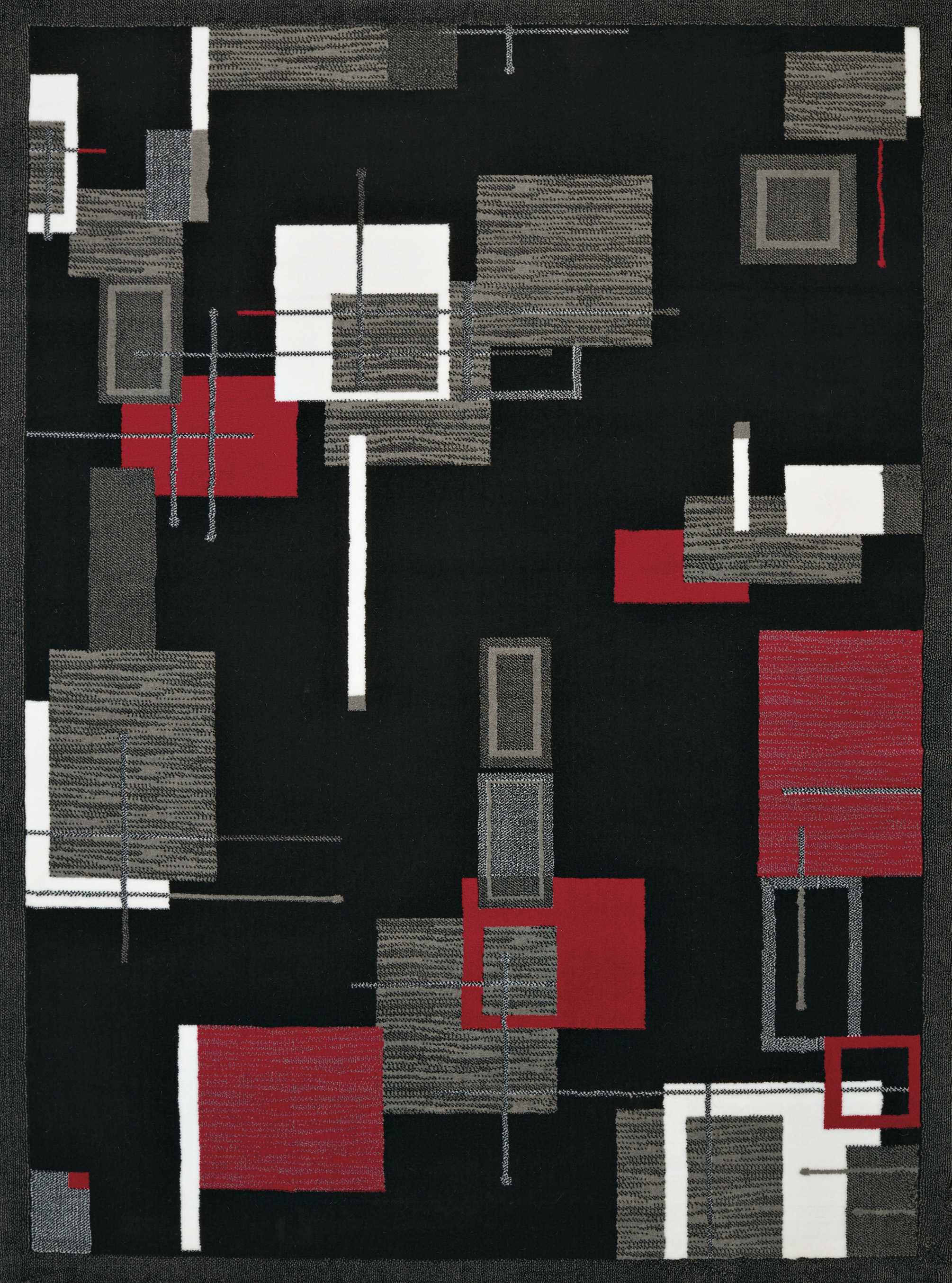 63" x 86" Red Olefin Area Rug