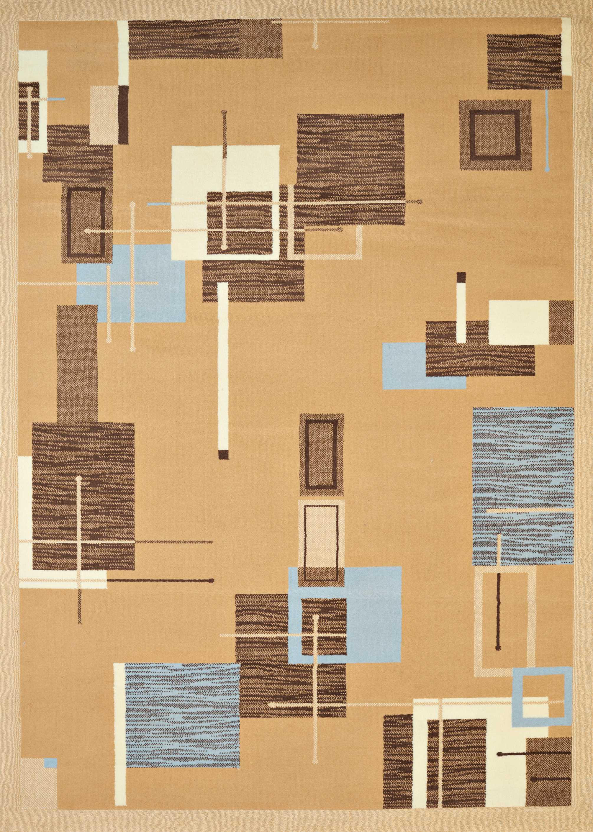 63" x 86" Blue Olefin Area Rug