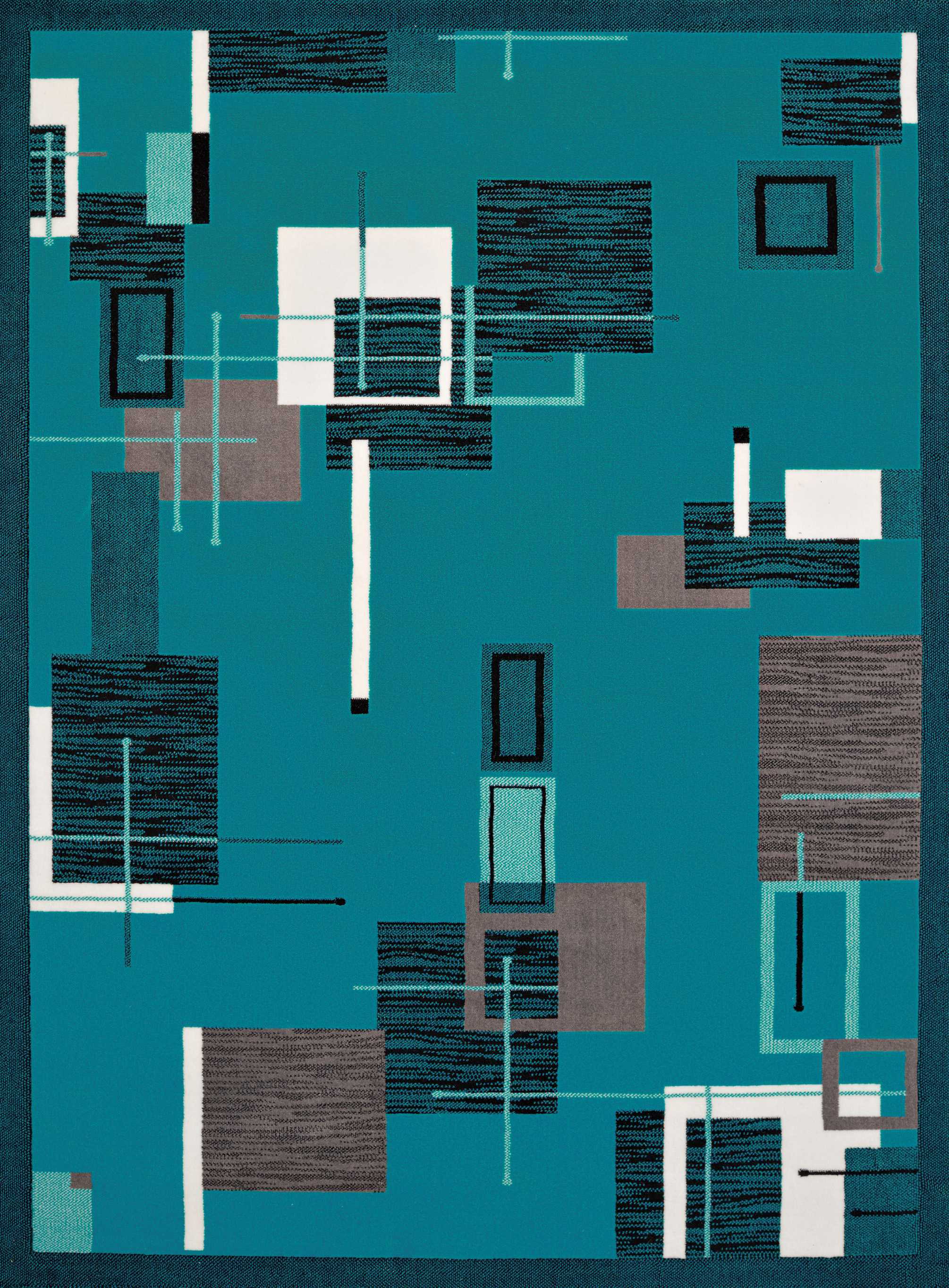 63" x 86" Aqua Olefin Area Rug