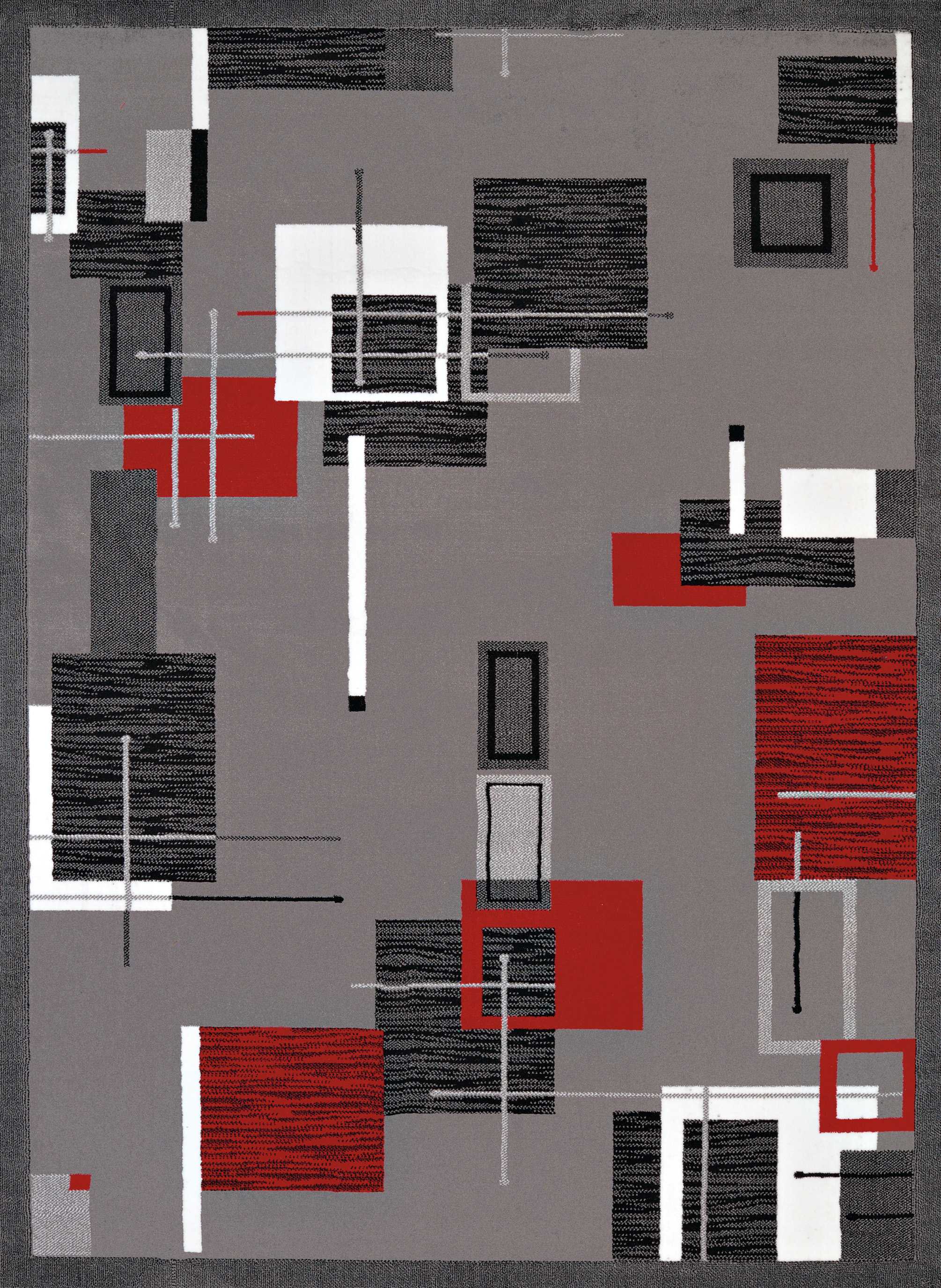 94" x 126" Grey Olefin Oversize Rug